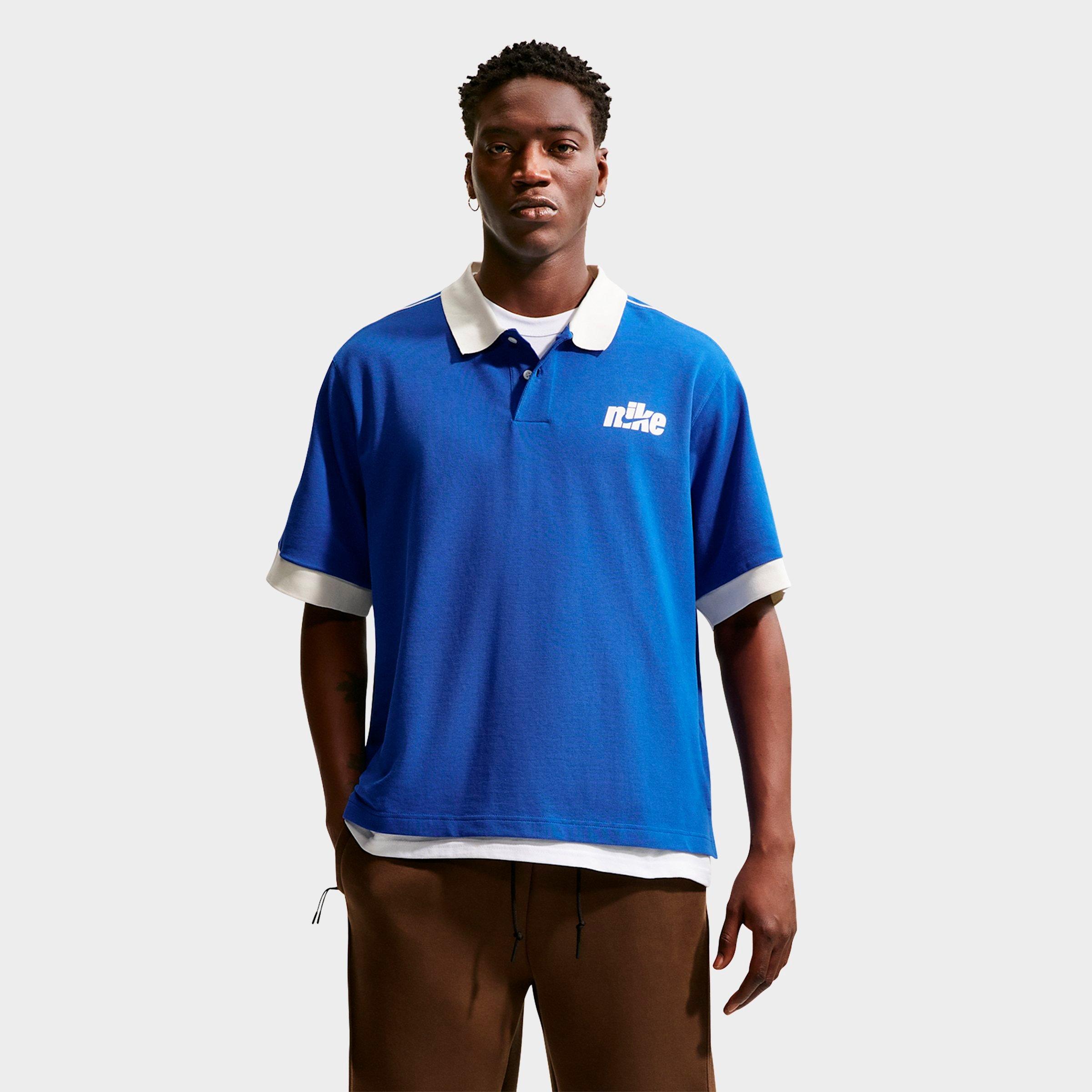 Nike Men's Sportswear Club Oversized Polo Shirt in Game Royal/Sail/Sail Size: Medium