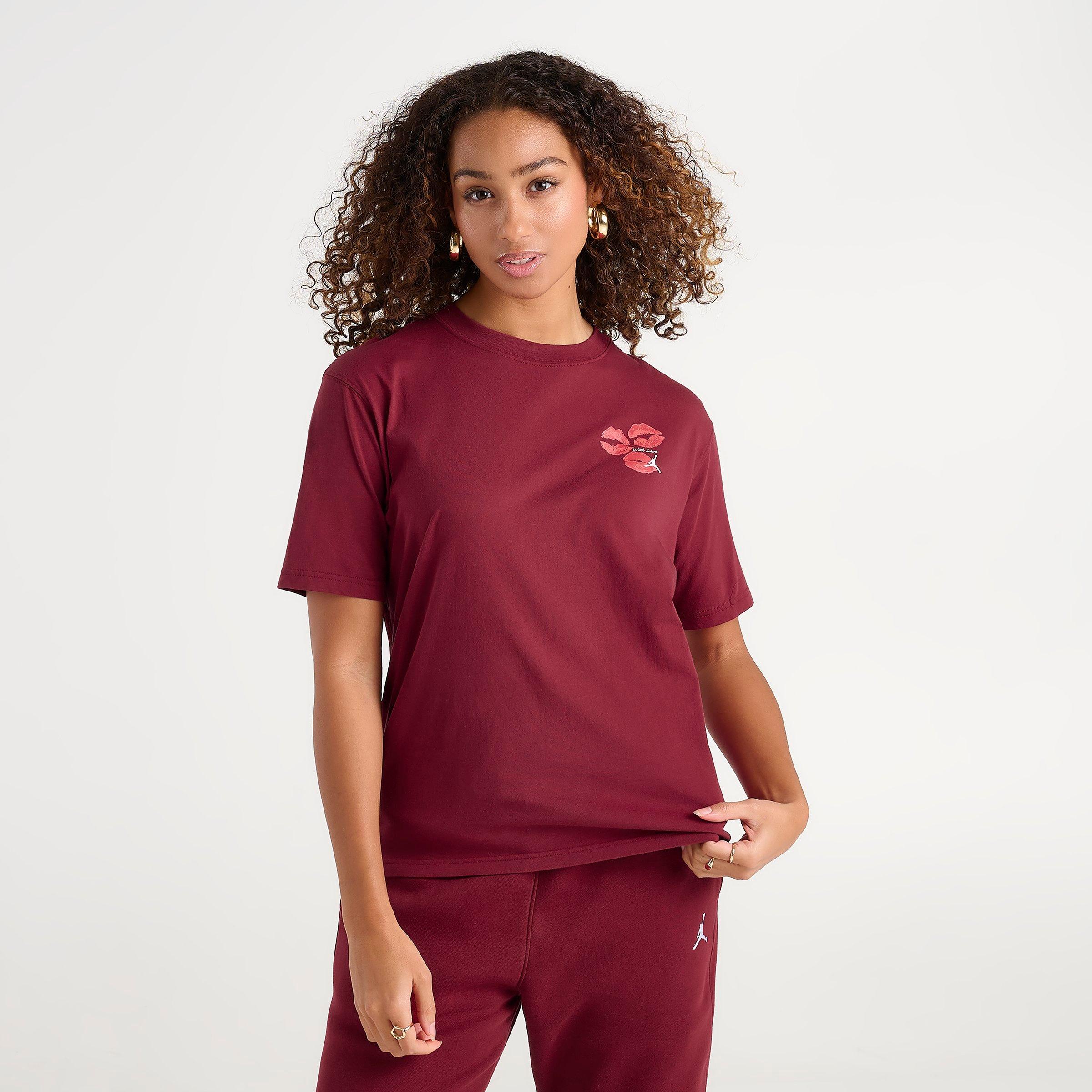 Jordan Women's Flight Kiss Graphic T-Shirt in Team Red/White Size: XS