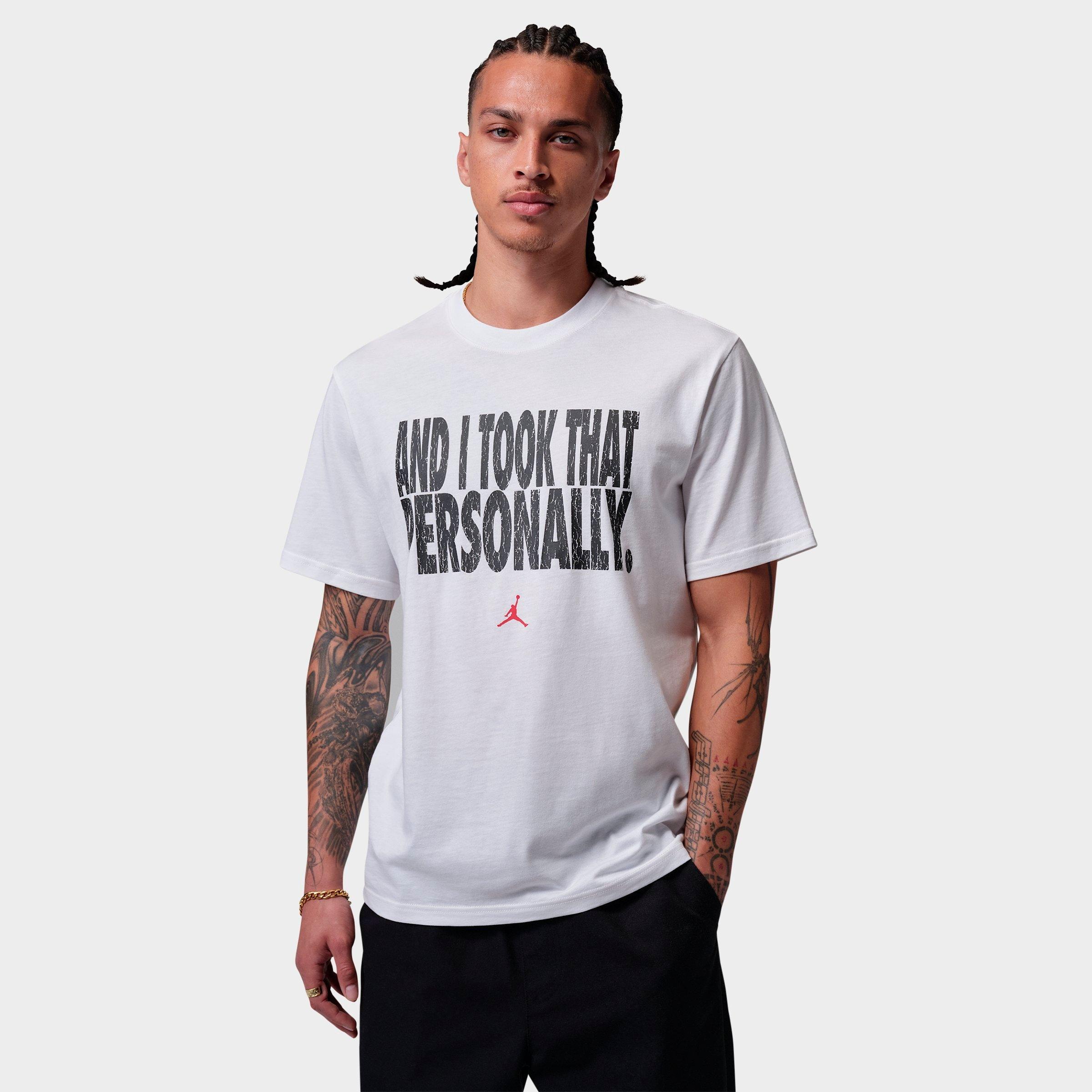Jordan Men's Sport Dri-FIT And I Took That Personally T-Shirt in White/Black/University Red Size: 2XL