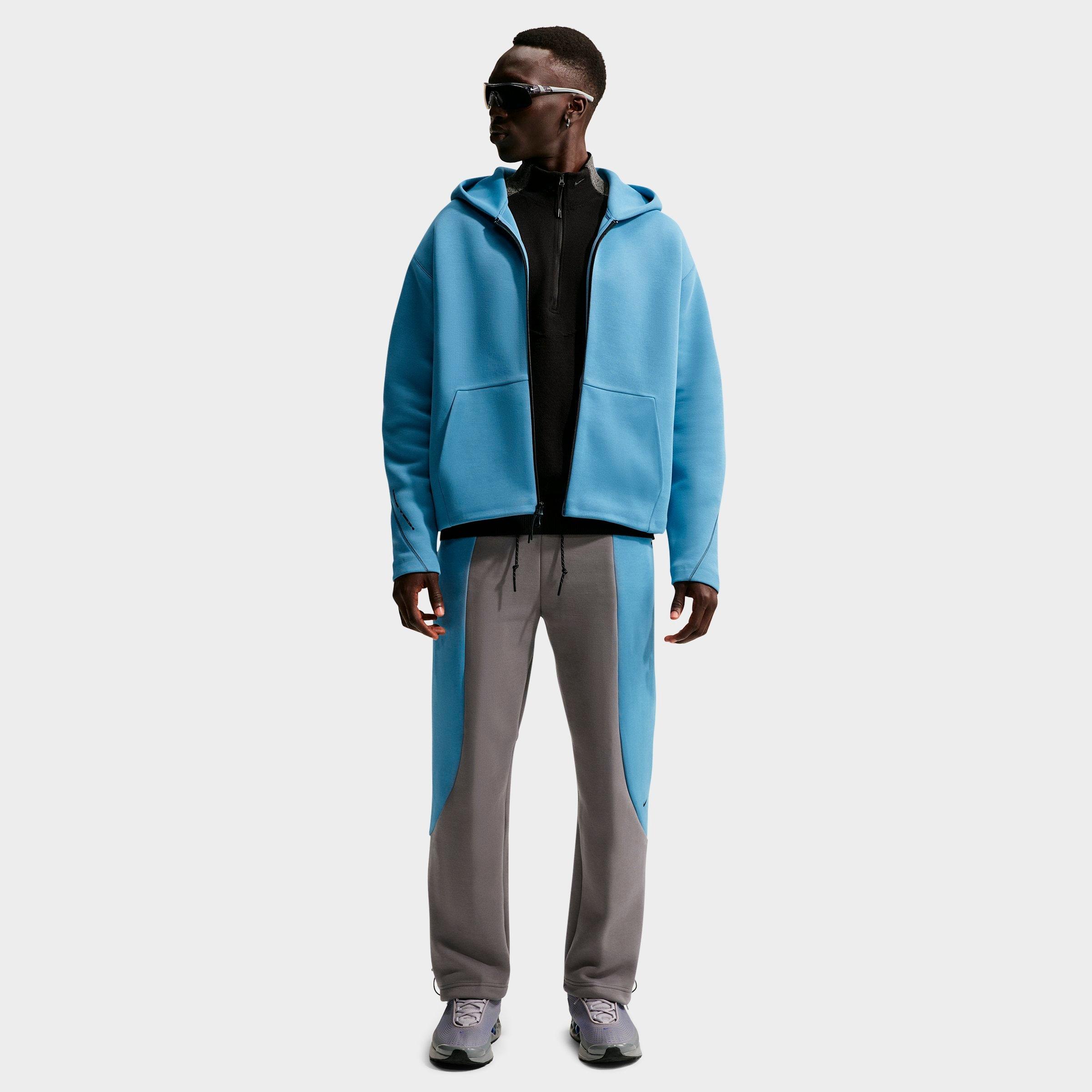 Nike Men's Tech Fleece Ergo Full-Zip Hoodie in Work Blue/Black Size: S Tall