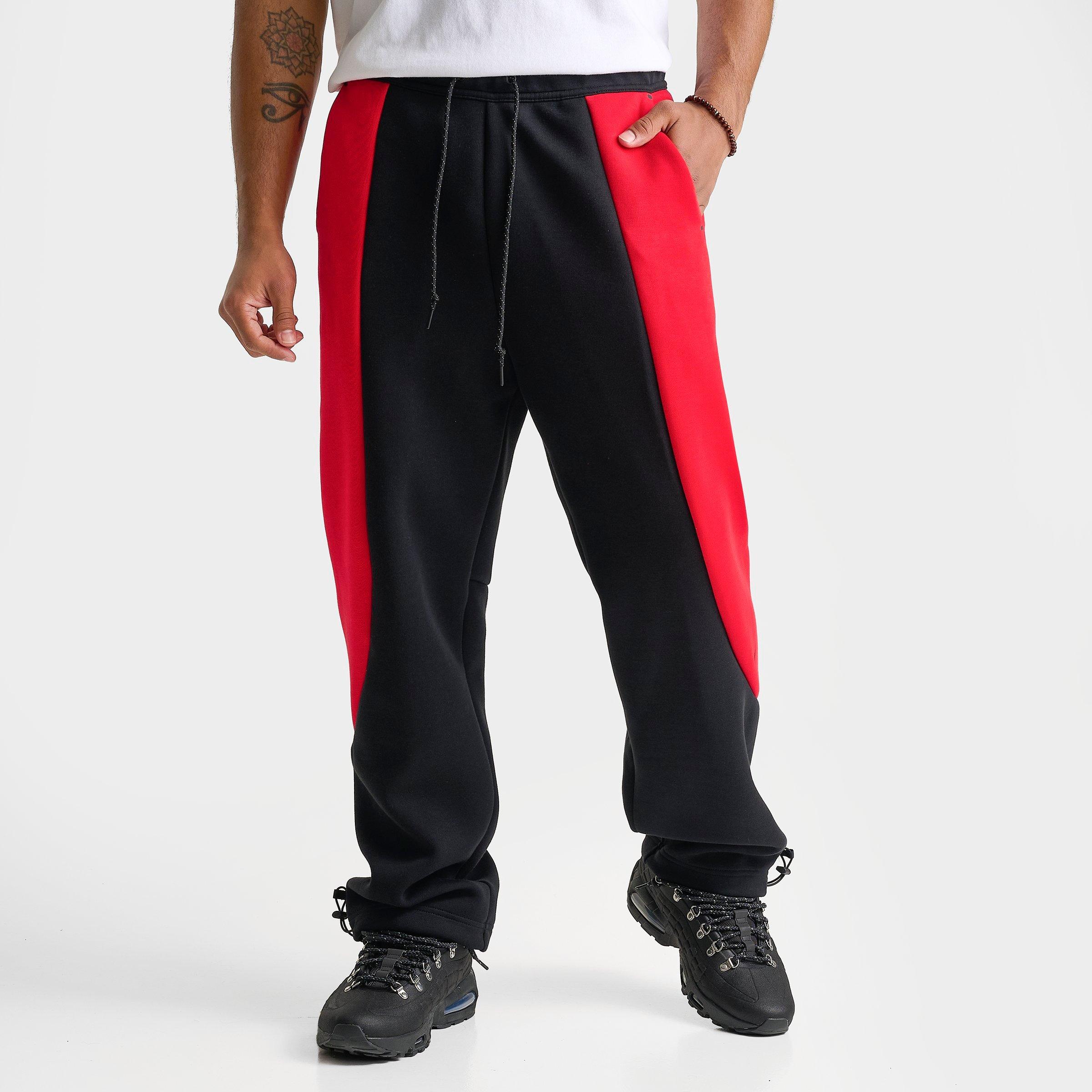 Nike Men's Tech Fleece Pro Open Hem Pants in Black/University Red Size: Medium