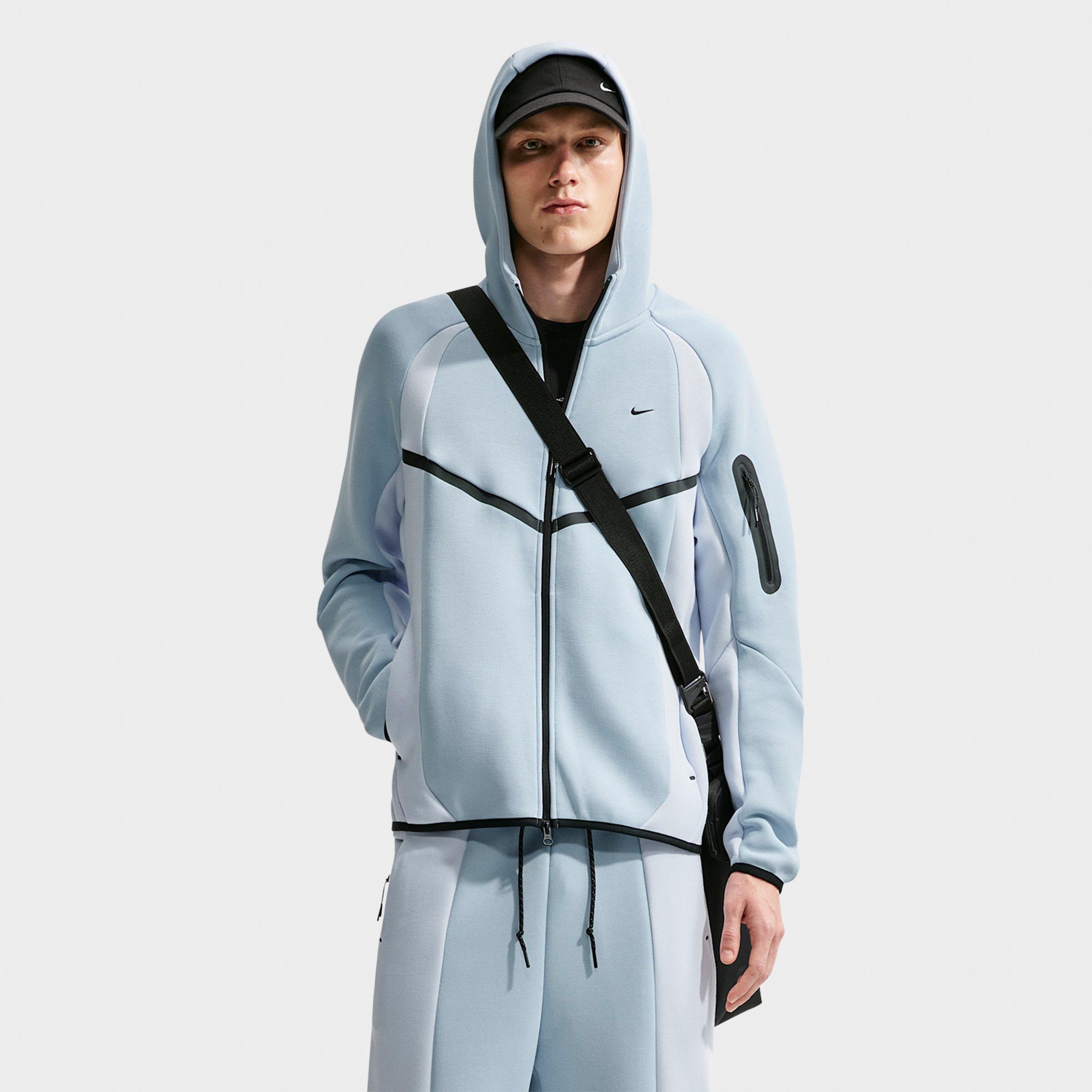 Nike Men's Tech Fleece Pro Windrunner Full-Zip Jacket in Light Armory Blue/Football Grey/Black Size: 4XL
