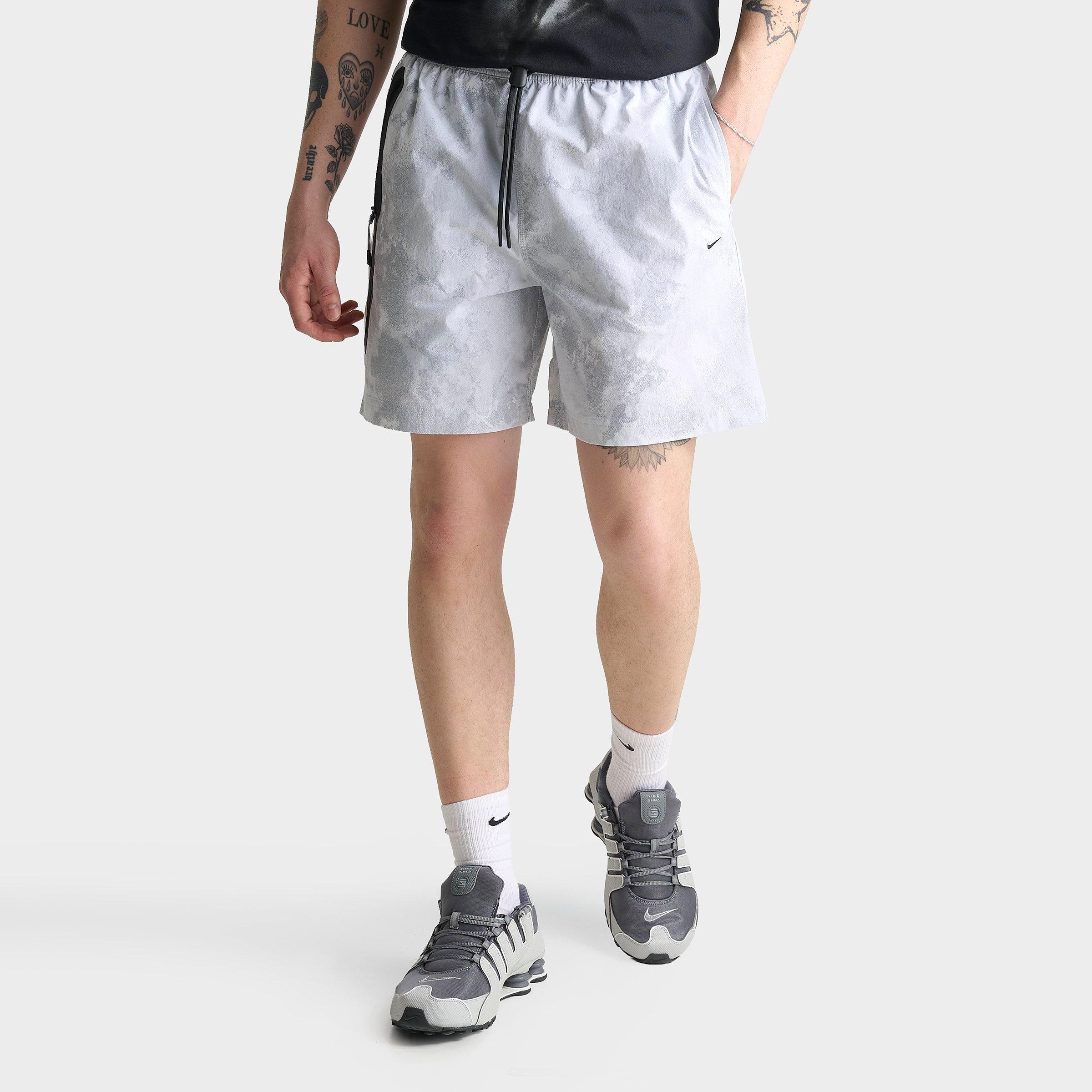 Nike Men's Tech Dri-FIT Allover Print Woven Shorts in Pure Platinum/Black Size: 2XL