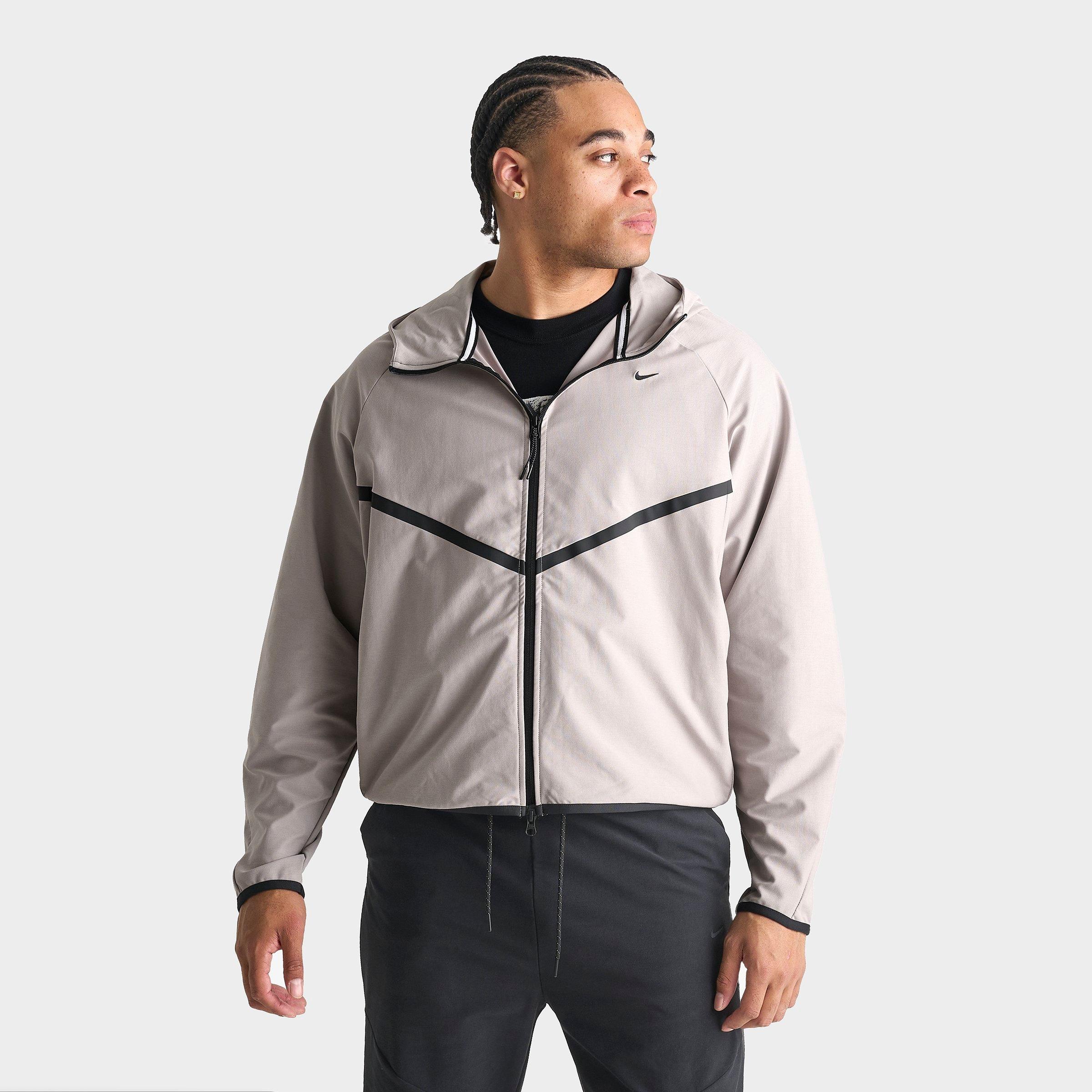 Nike Men's Tech Shori Knit Full-Zip Windbreaker Jacket in College Grey/Black Size: 2XL