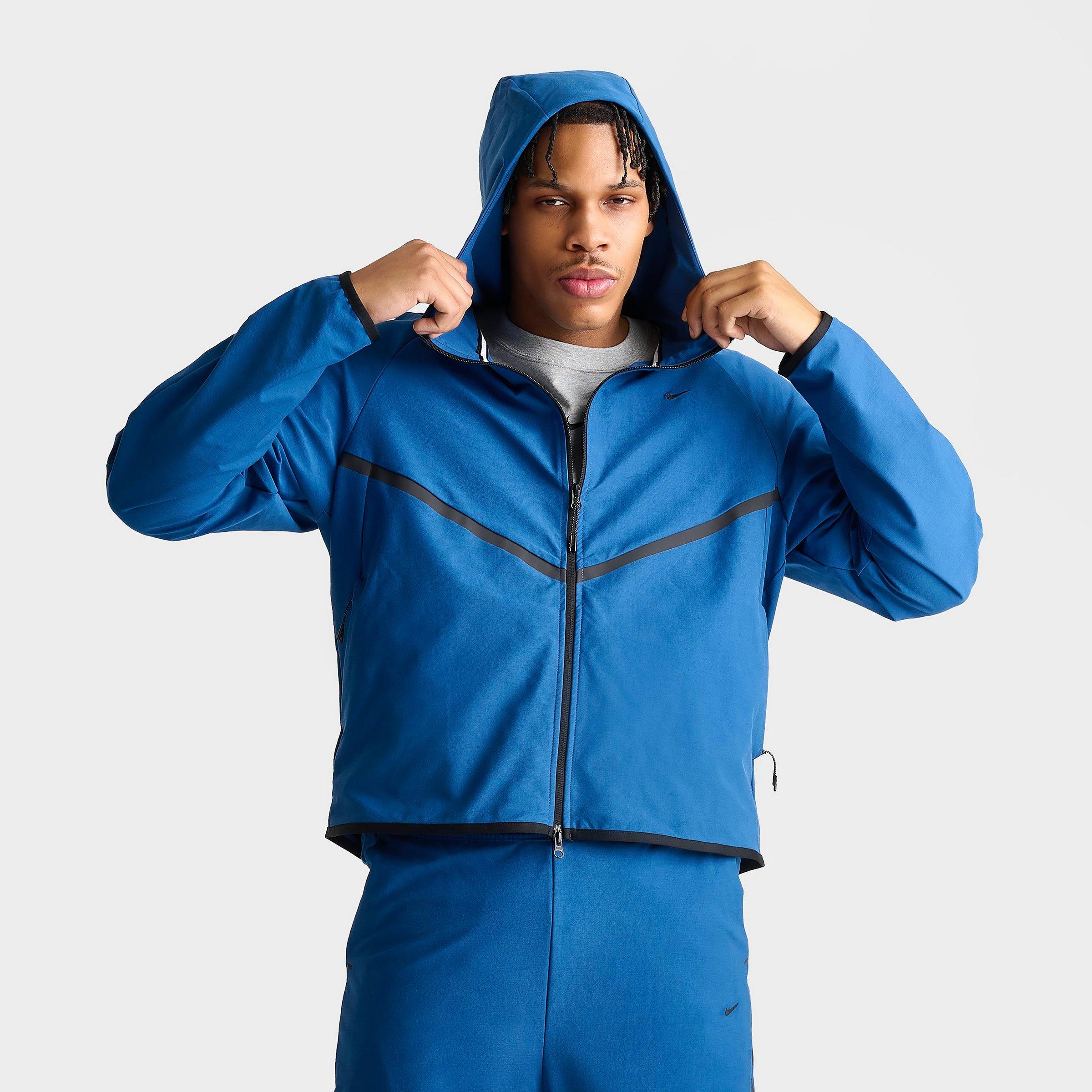 Nike Men's Tech Shori Knit Full-Zip Windbreaker Jacket in Court Blue/Black Size: Small