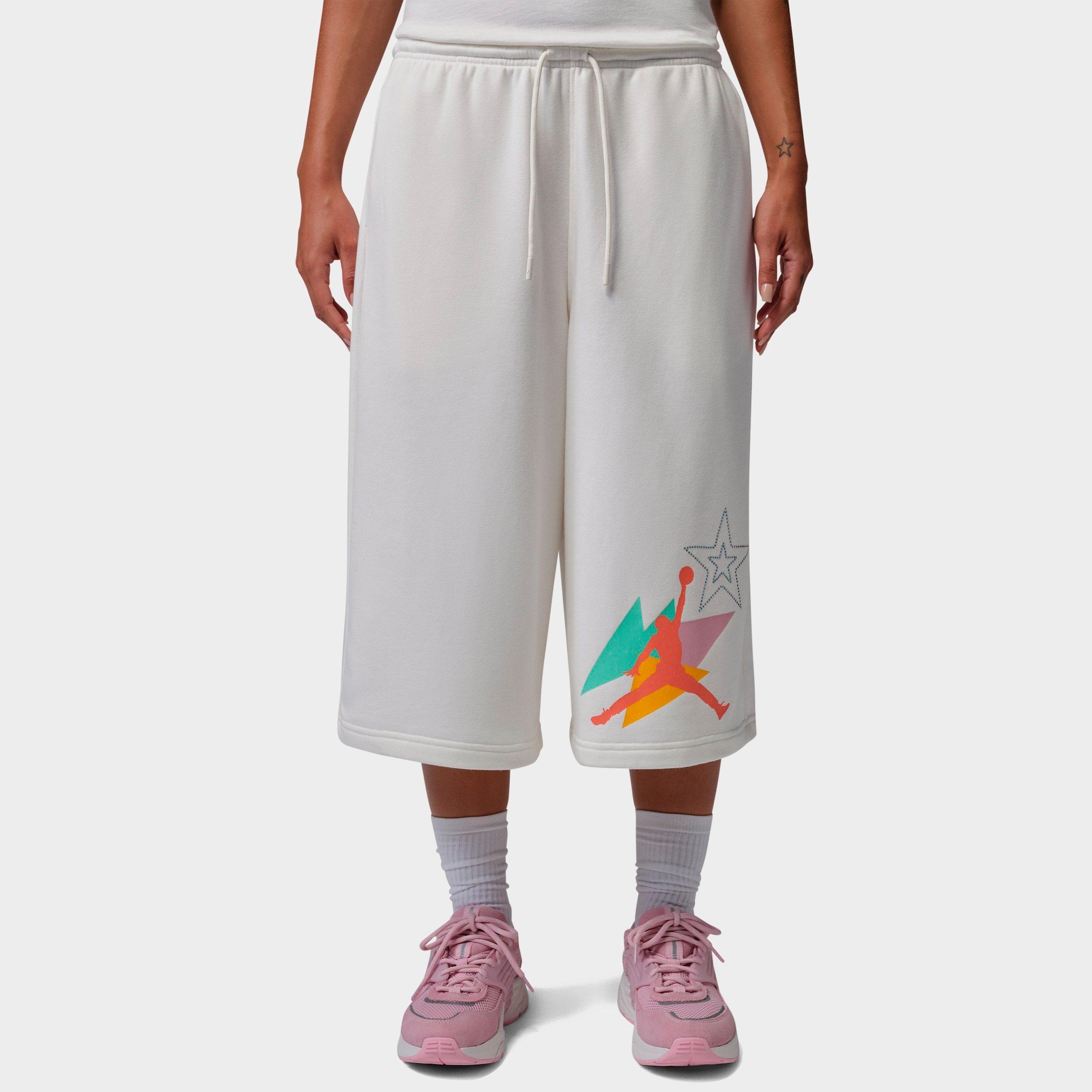 Nike Women's Jordan Brooklyn Fleece French Terry Big Shorts in Sail Size: XL