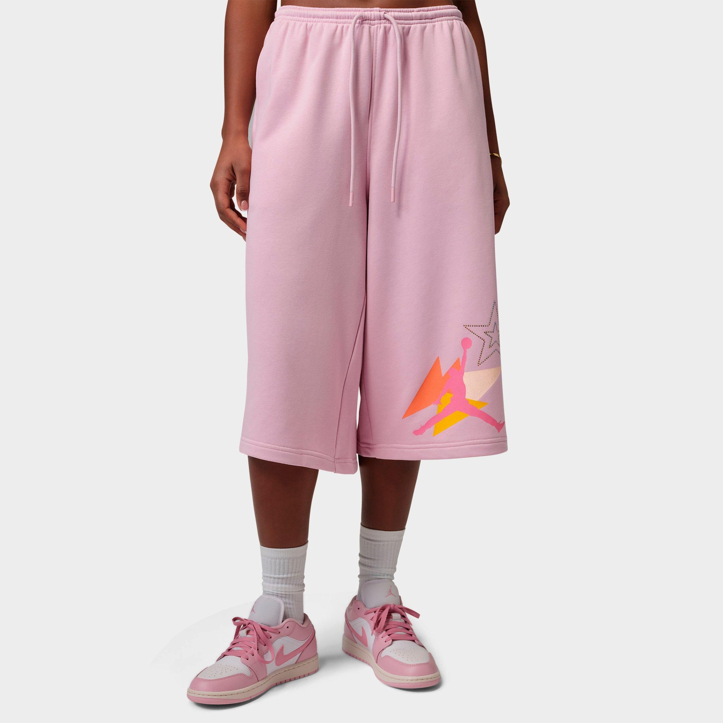 Nike Women's Jordan Brooklyn Fleece French Terry Big Shorts in Iced Carmine Size: Small