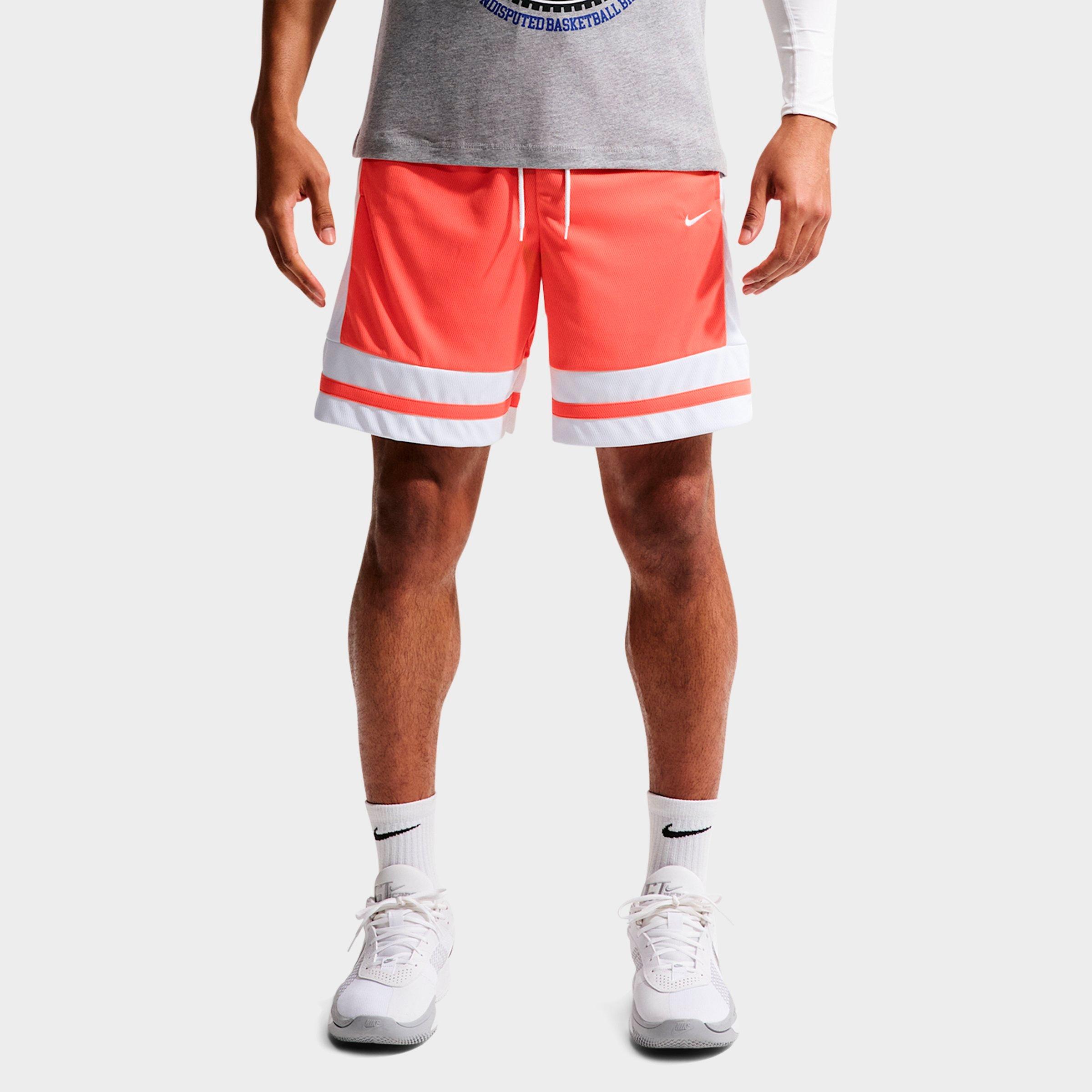 Nike Men's Dri-FIT Game Classic 8" Basketball Shorts in Turf Orange/White/Turf Orange Size: Small