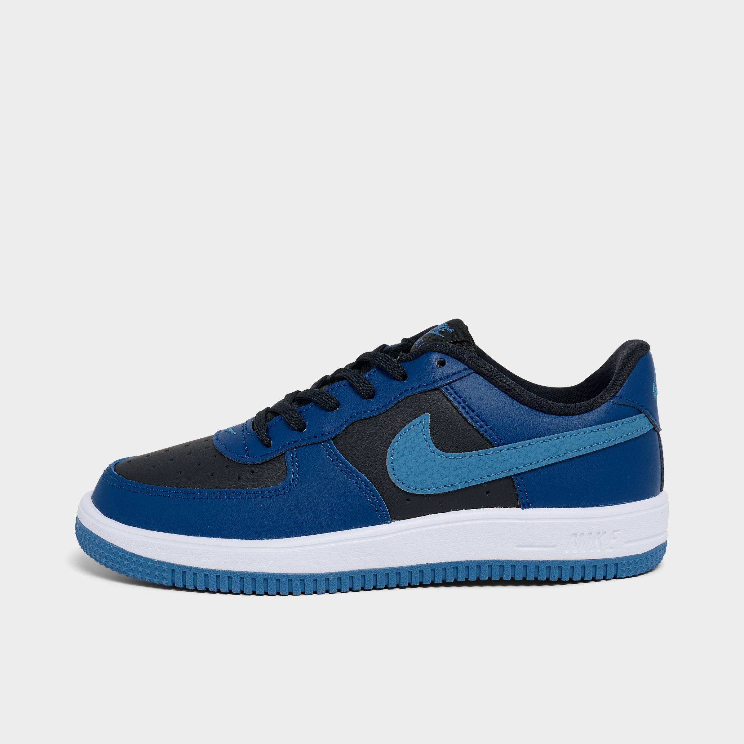 Nike Little Kids Force 1 Casual Shoes in Black/Court Blue/White Size: 1.0