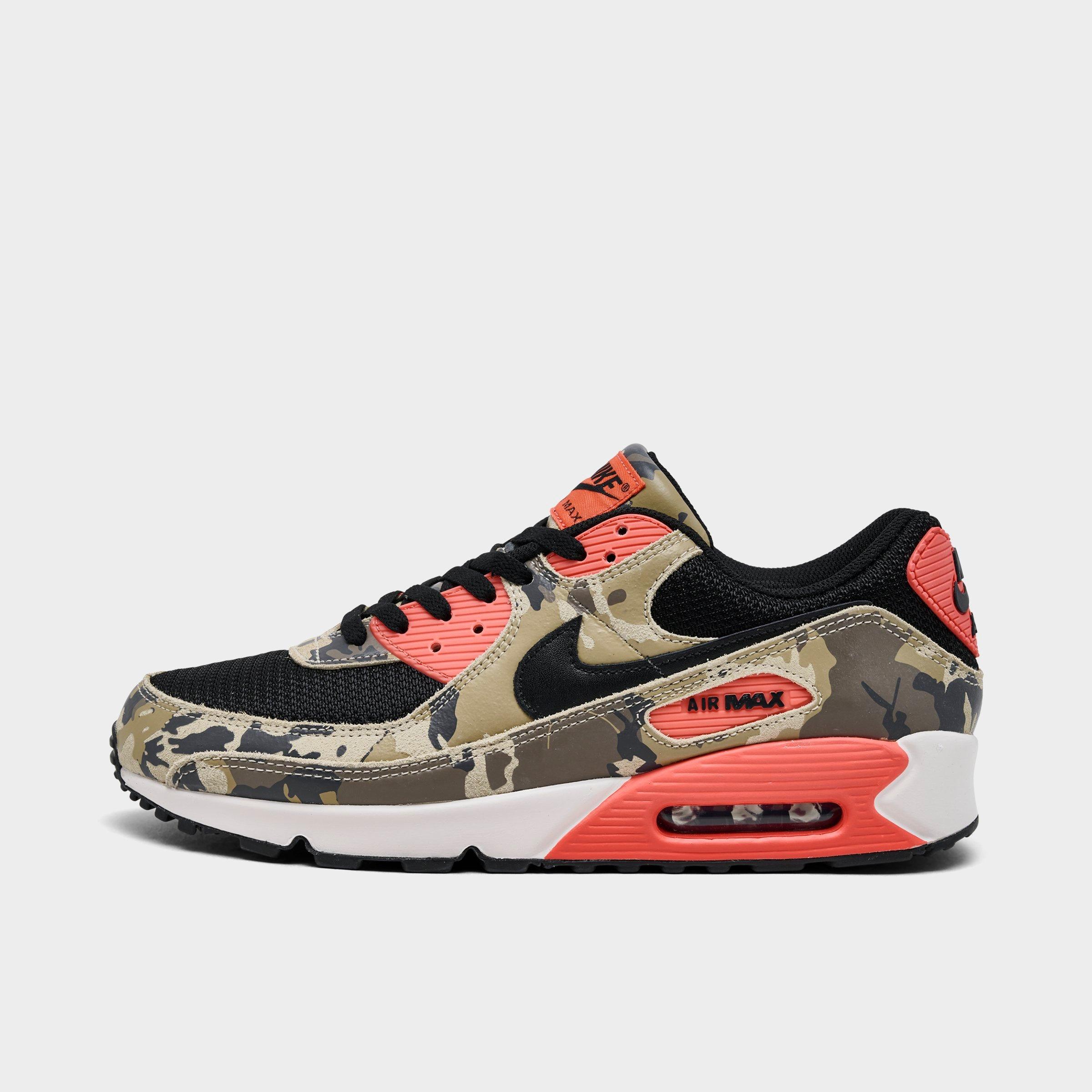 Nike Men's Air Max 90 Premium Casual Shoes in Brown/Camo/Pink/Light Khaki Size 10.5 Leather