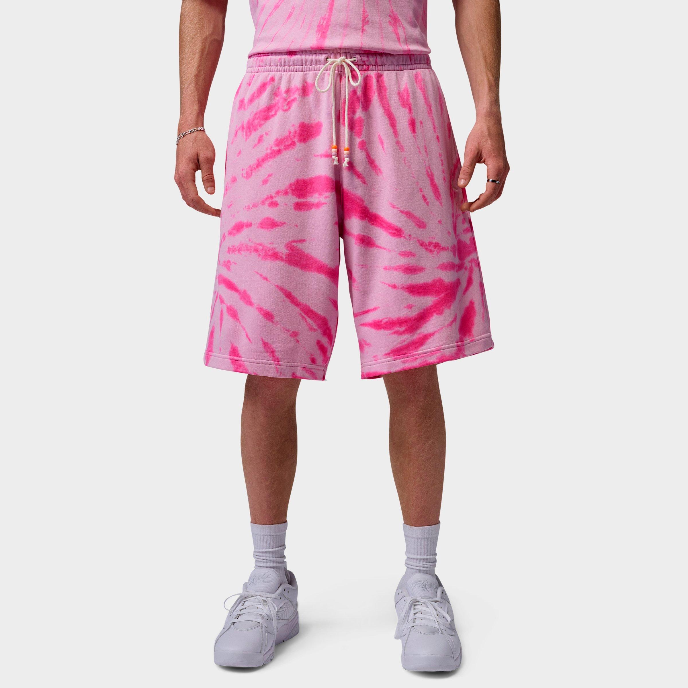 Jordan Men's Brooklyn Tie-Dye Festival Fleece Shorts in Iced Carmine/Pinksicle/Pale Ivory Size: 2XL