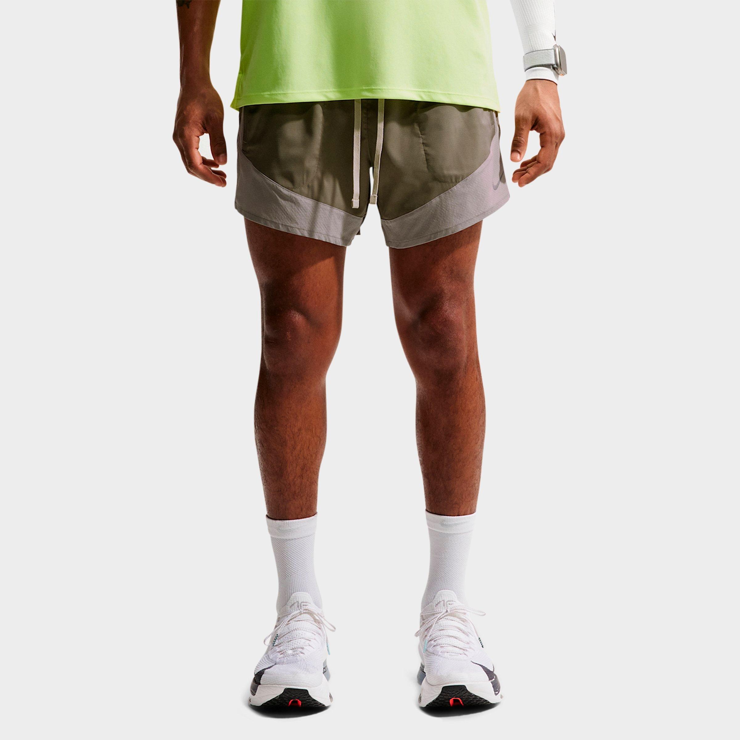 Nike Men's Stride Plus Dri-FIT 5" Brief-Lined Running Shorts in Light Army/Spruce Fog/Olive Aura Size: 3XL