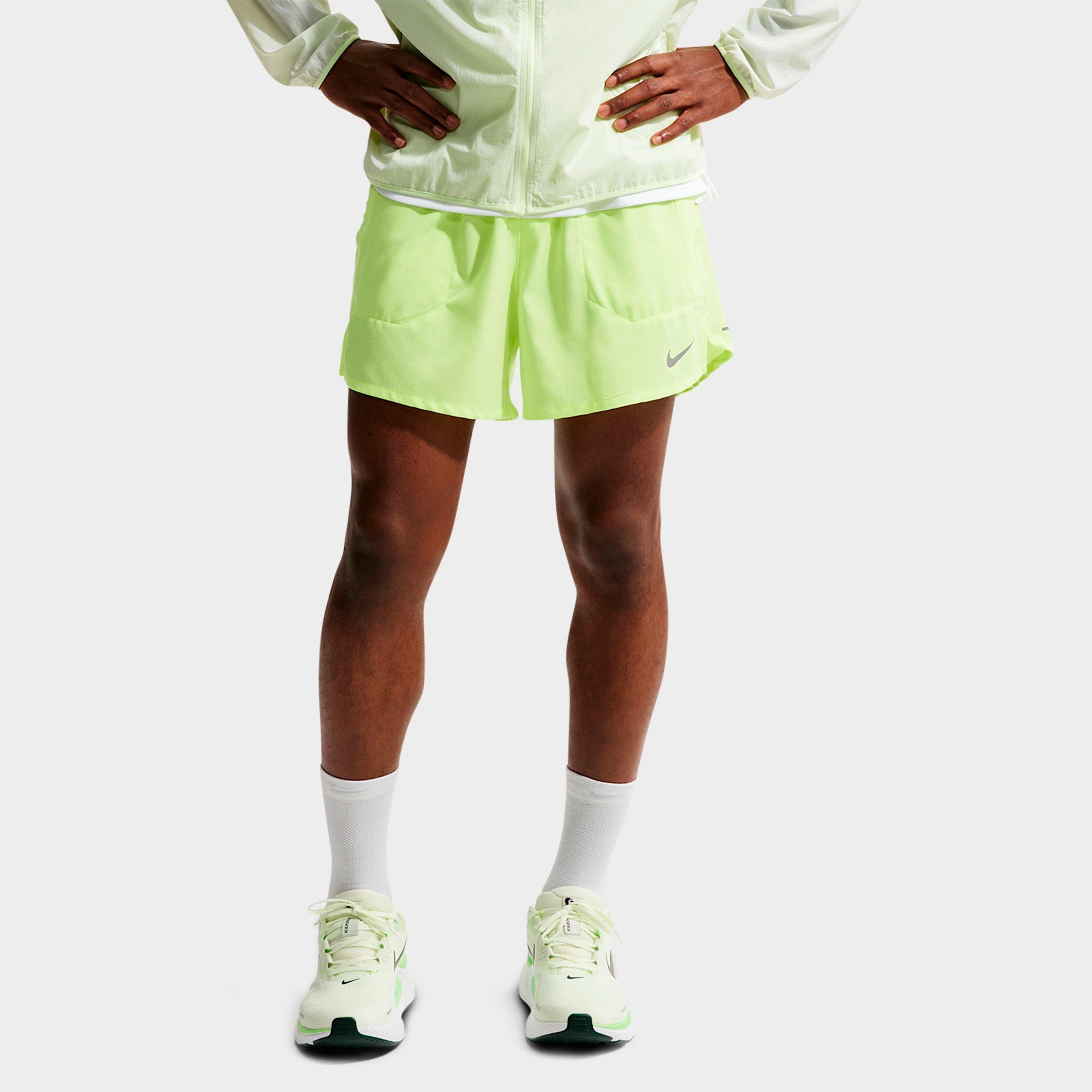 Nike Men's Stride Dri-FIT Brief-Lined 5" Running Shorts in Volt Ice Size: XS
