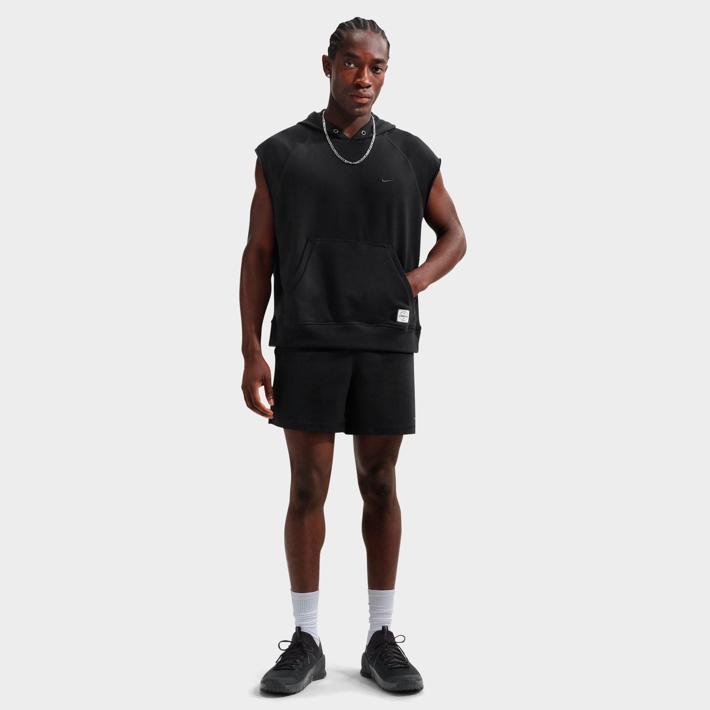 Nike Men's N. A.C. Dri-FIT Fleece Sleeveless Training Hoodie in Black Size: XL Tall