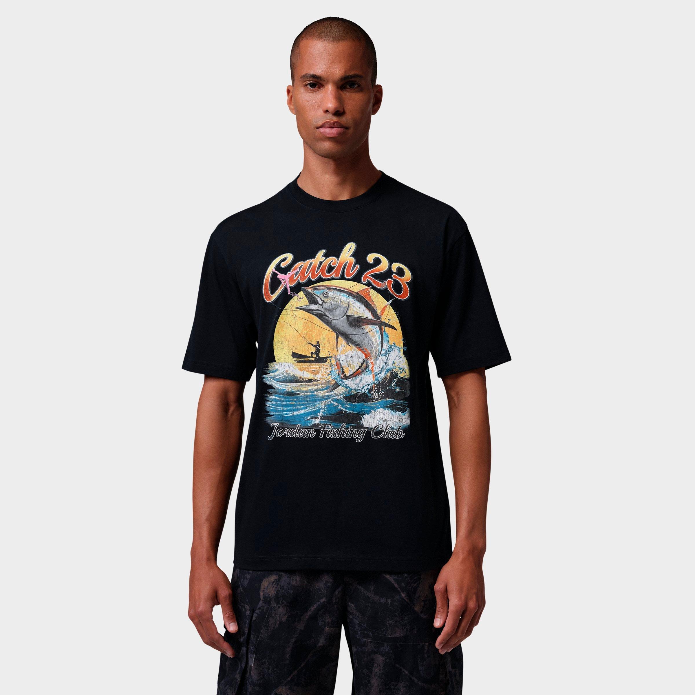 Jordan Men's Fishing Club Graphic T-Shirt in Black/White Size: XL