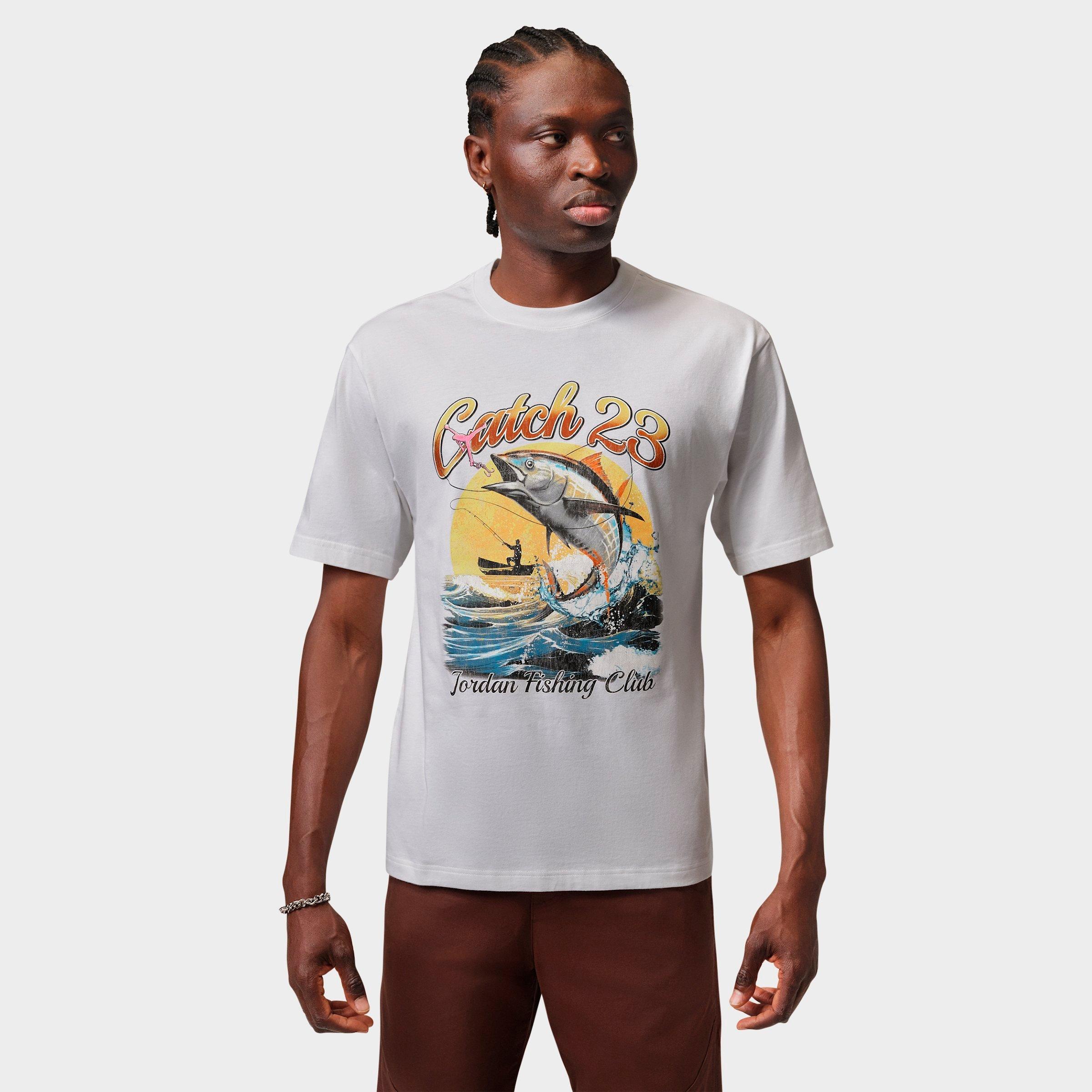 Jordan Men's Fishing Club Graphic T-Shirt in White/Black Size: XL