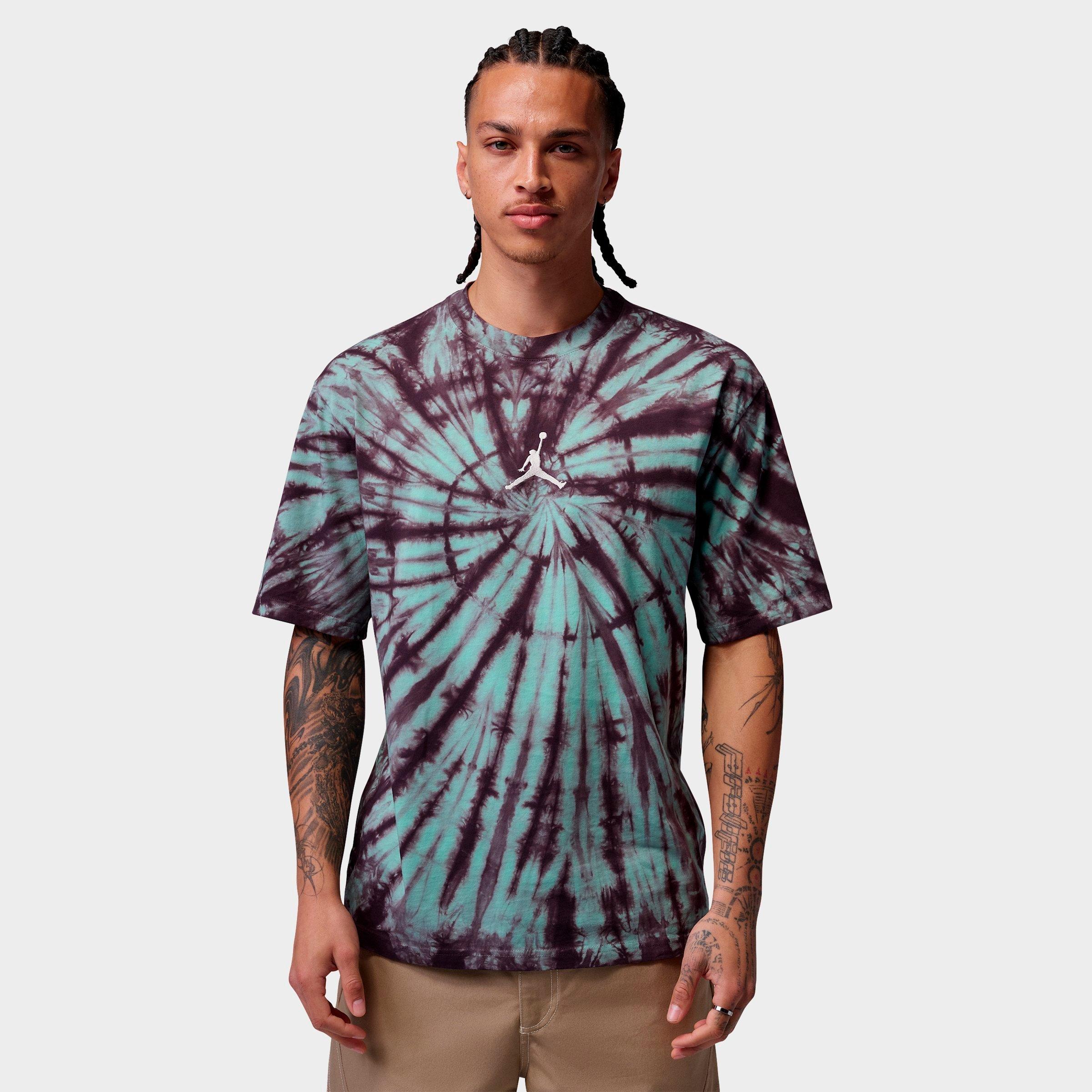 Jordan Men's Brooklyn Tie-Dye Festival T-Shirt in Green Glow/Pale Ivory Size: XL