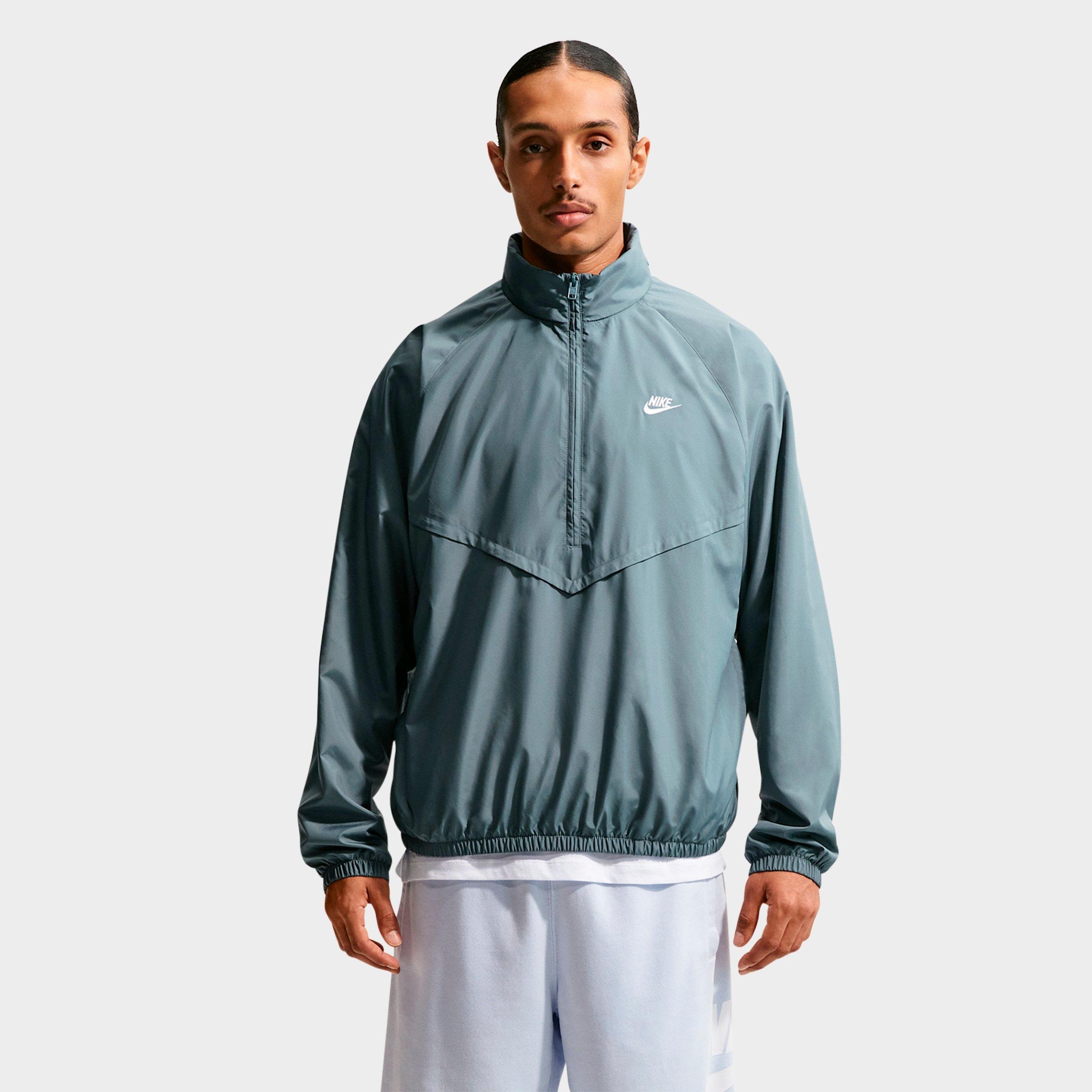 Nike Men's Windrunner Lightweight Half-Zip Jacket in Mineral Slate/White Size: Large
