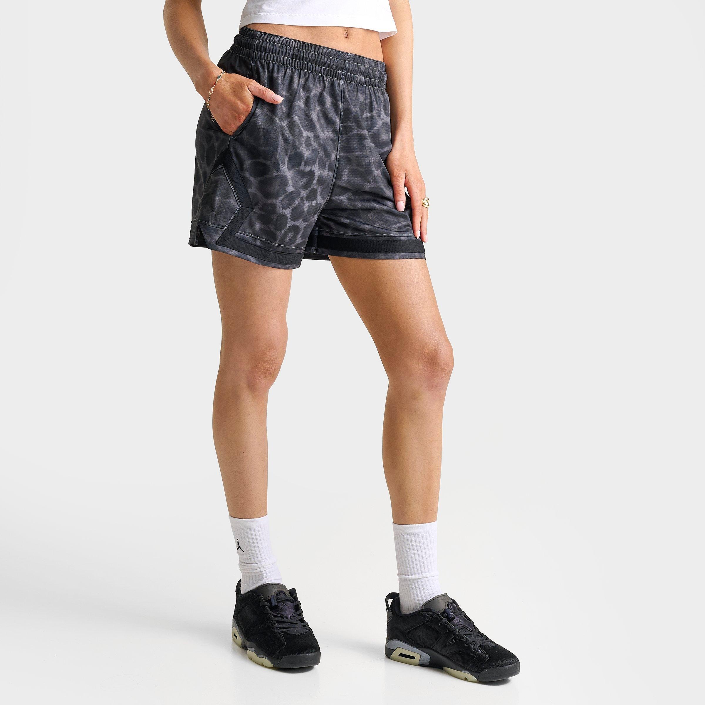 Jordan Women's Sport Leopard Print 4" Diamond Basketball Shorts in Black Size: Large
