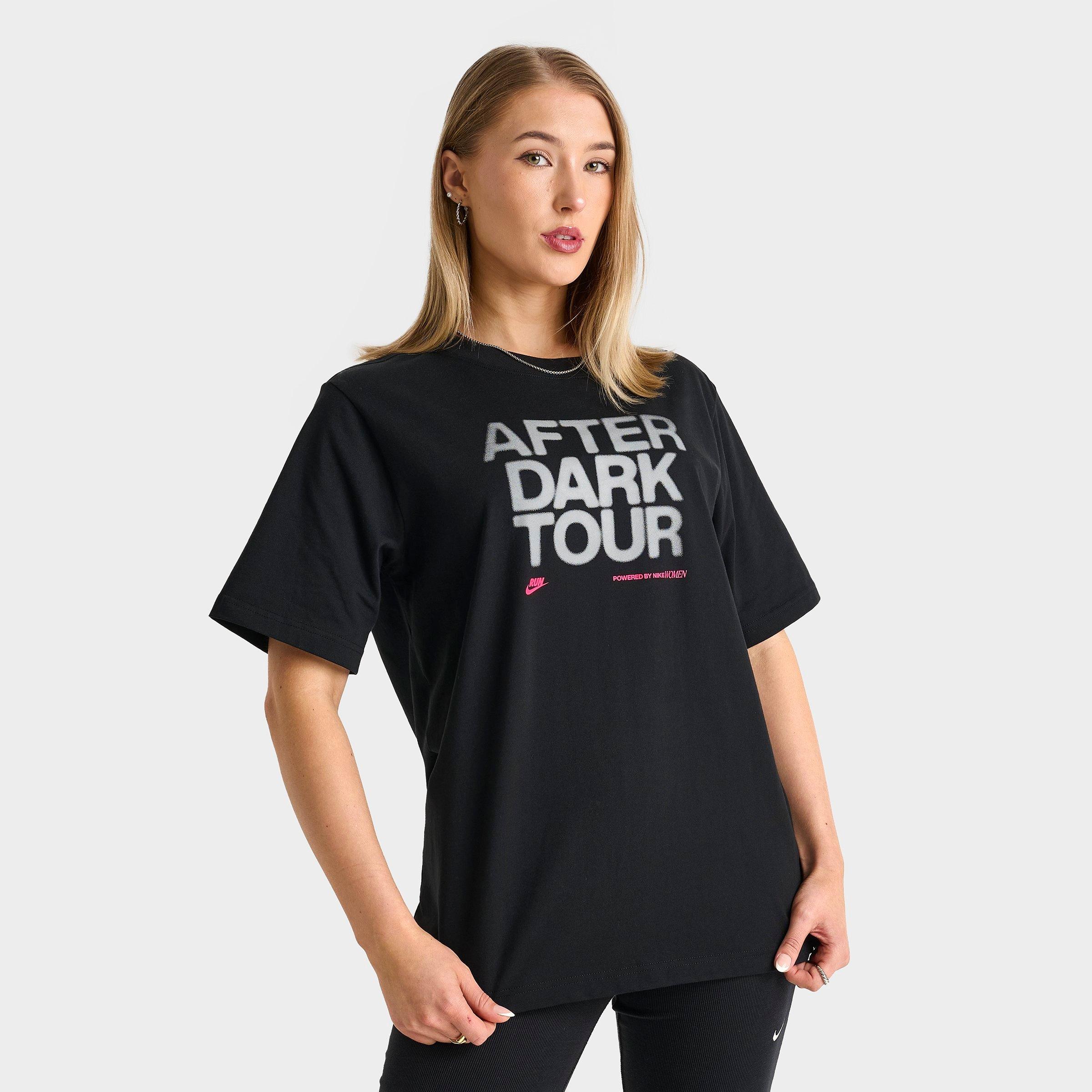 Nike Women's After Dark Tour Race Series Loose Short-Sleeve T-Shirt in Black Size: XS