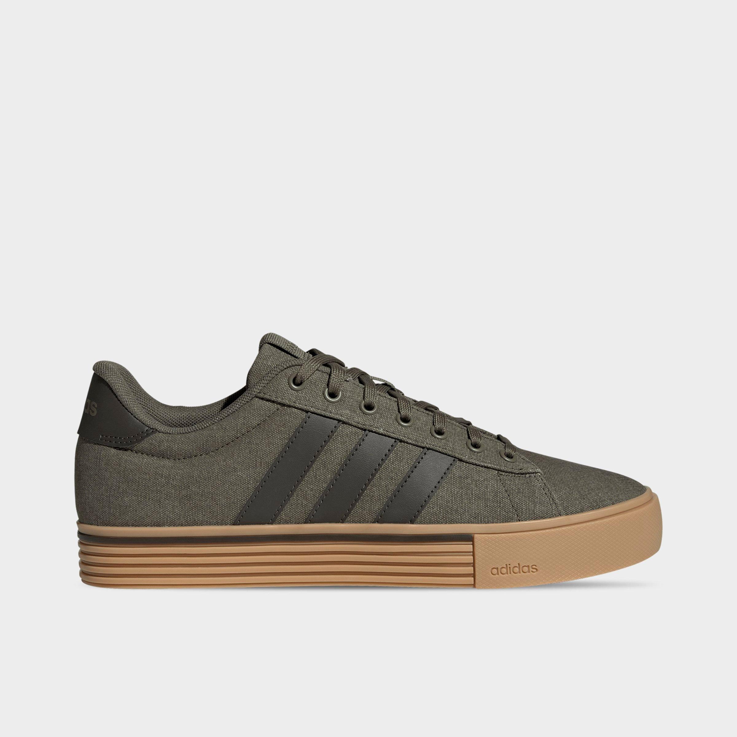 adidas Men's Daily Casual Shoes in Olive Strata/Shadow Olive/Gum Size: 4.0