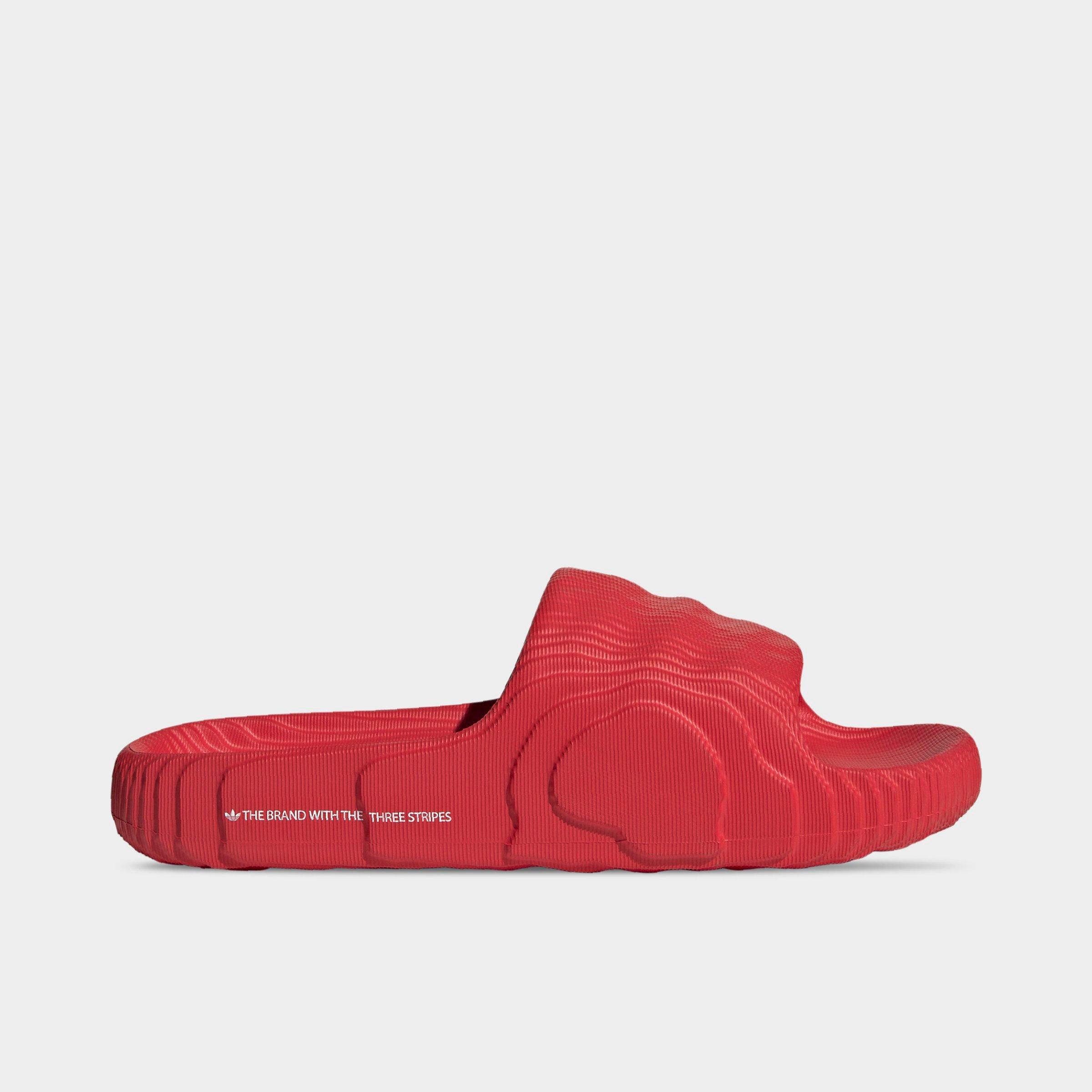 Adidas Originals Adilette 22 Slide Sandals In Better Scarlet/white/better Scarlet