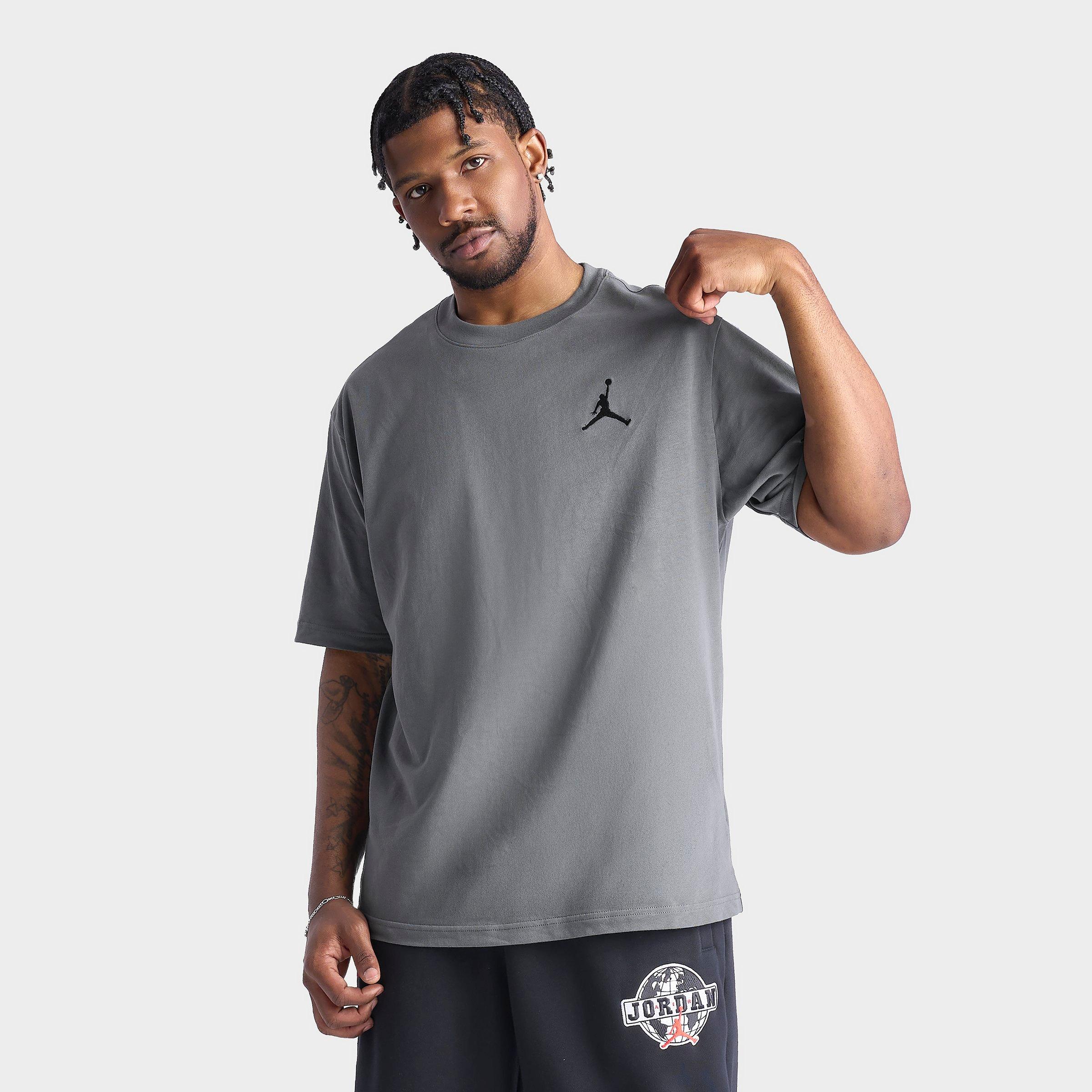 Jordan Men's Embroidered Jumpman T-Shirt in Iron Grey/Black Size: Small