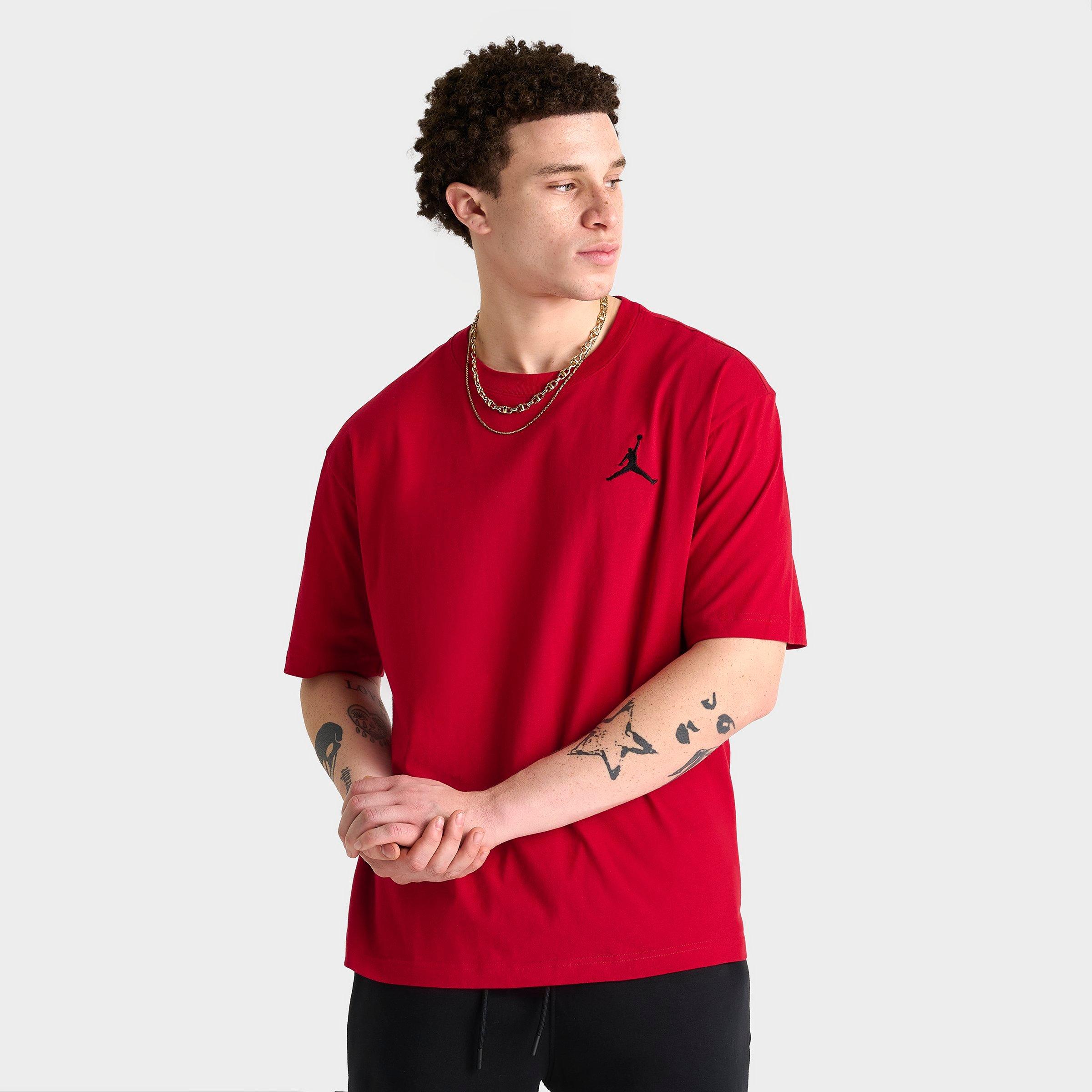 Jordan Men's Embroidered Jumpman T-Shirt in Gym Red/Black Size: Small