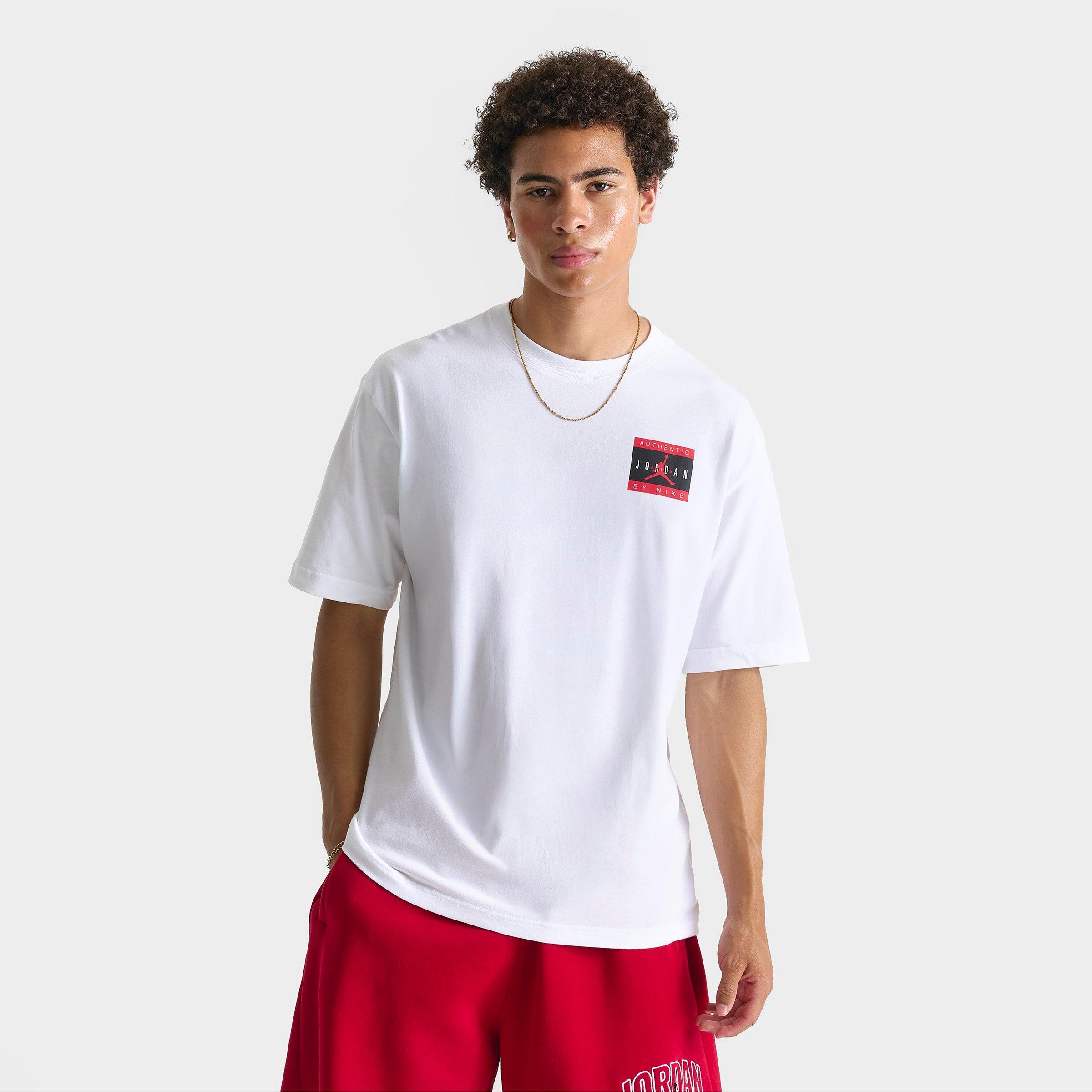 Jordan Men's Brand Authentic T-Shirt in White/University Red Size: Small