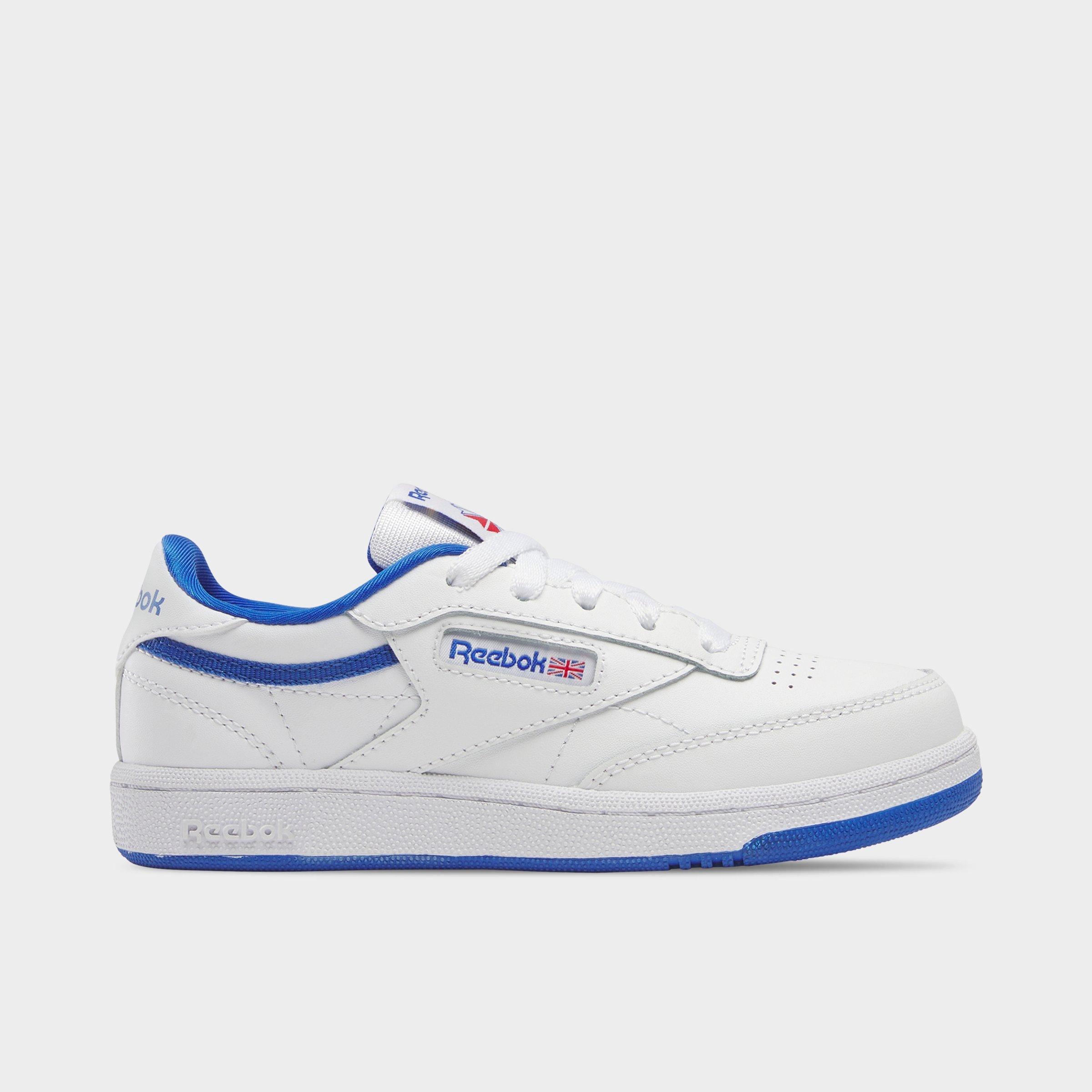 Reebok Girls' Little Kids Club C Casual Shoes in White/Vector Blue/Vector Red Size: 1.0