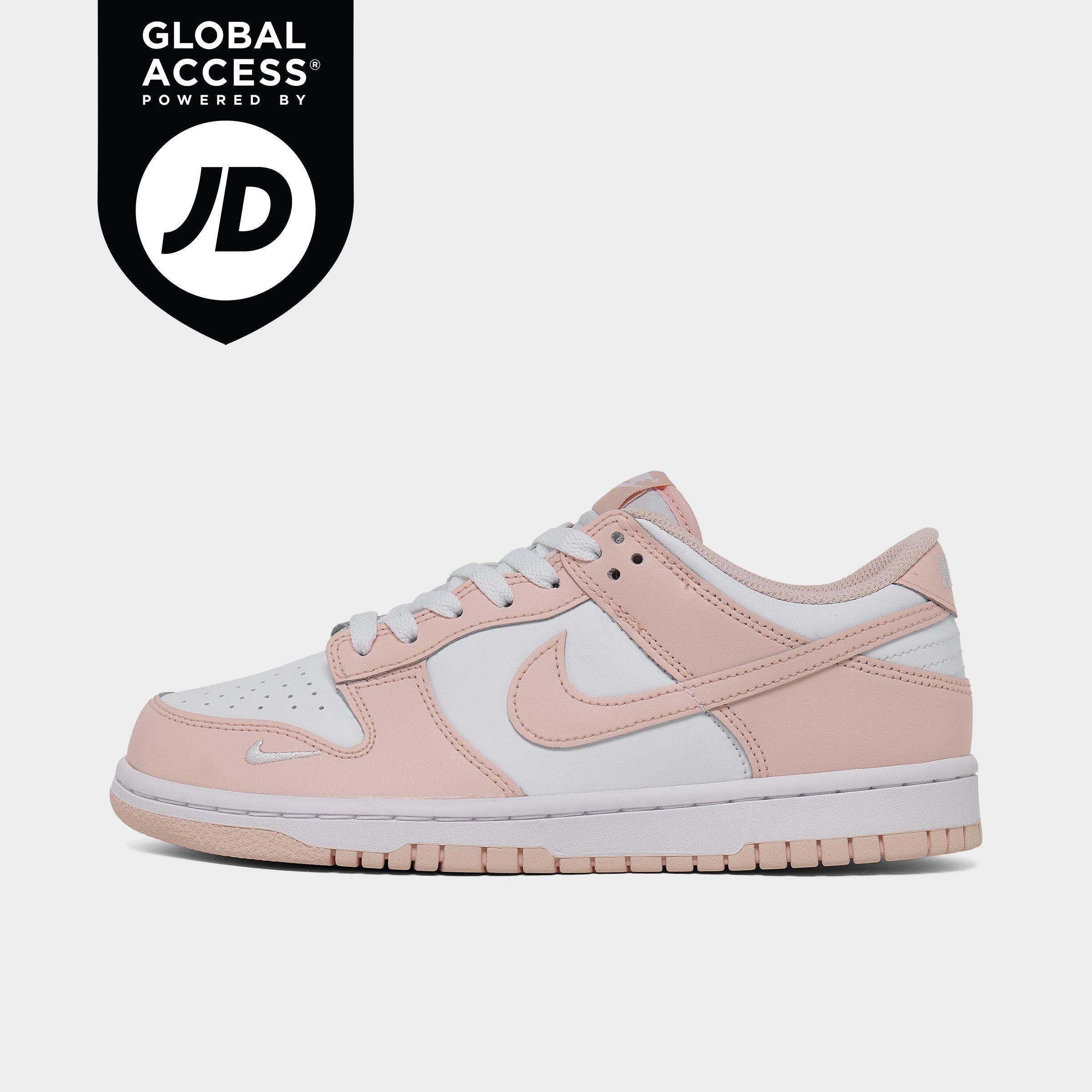 Nike Little Kids' Dunk Low Casual Shoes In White/washed Coral