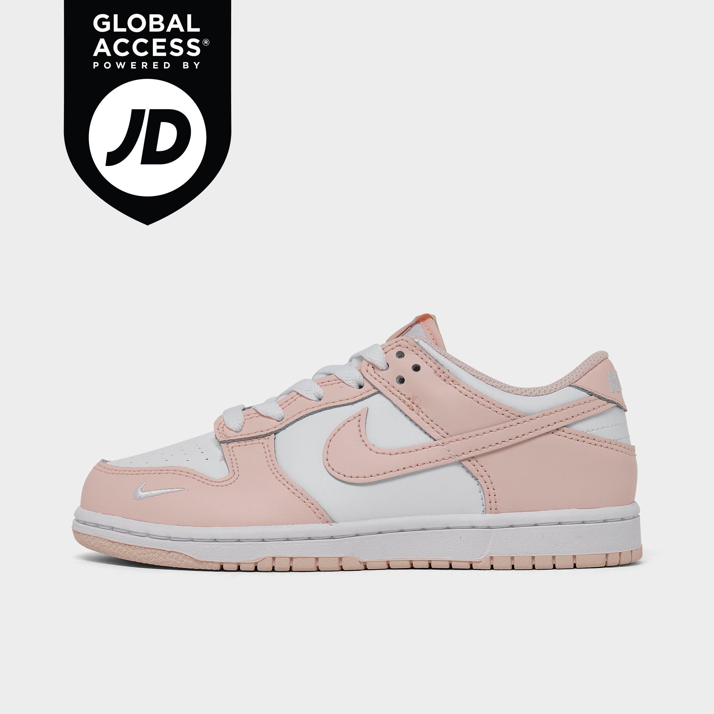 Nike Little Kids' Dunk Low Casual Shoes In White/washed Coral