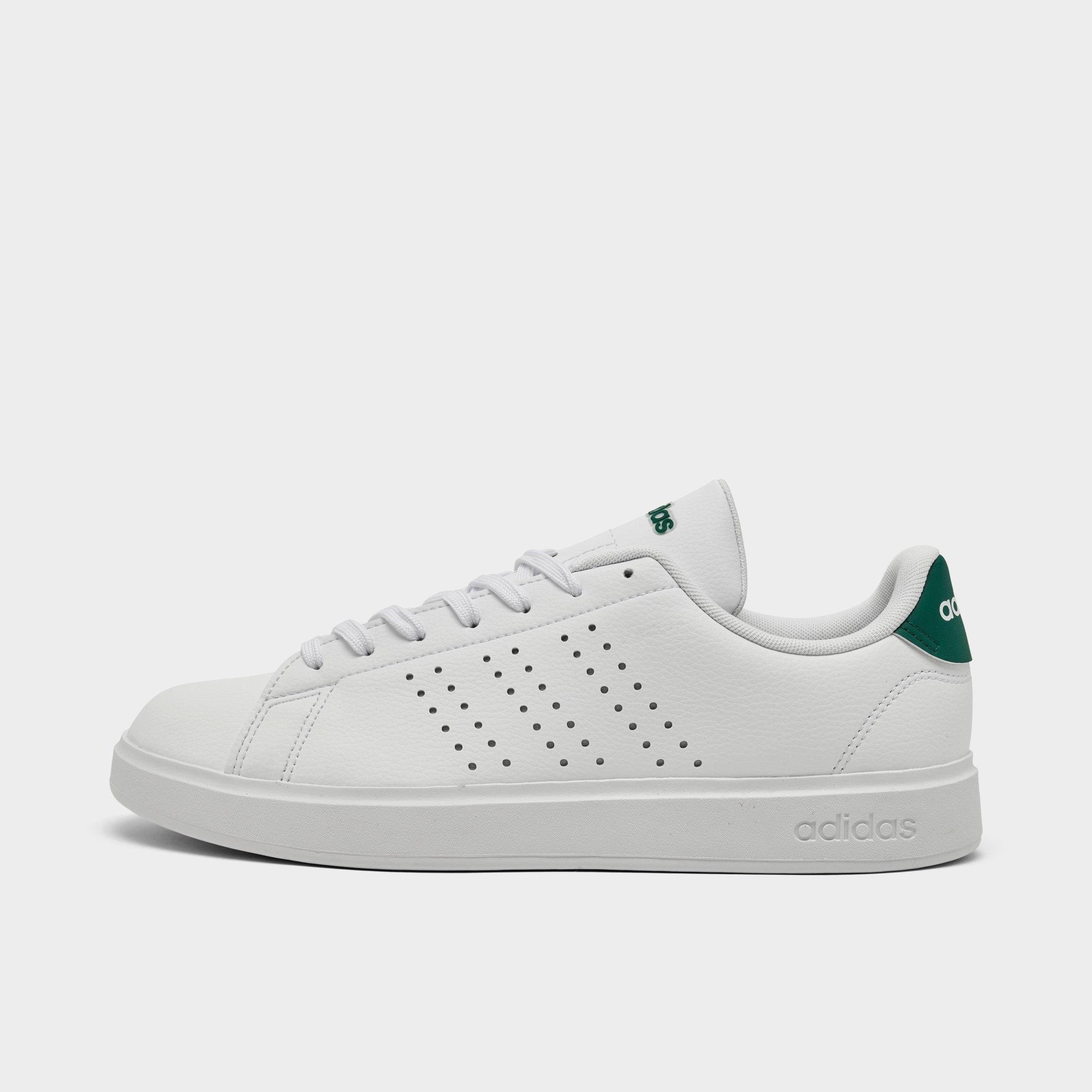 adidas Men's Advantage 2.0 Casual Shoes in White/Black/Collegiate Green Size: 7.0