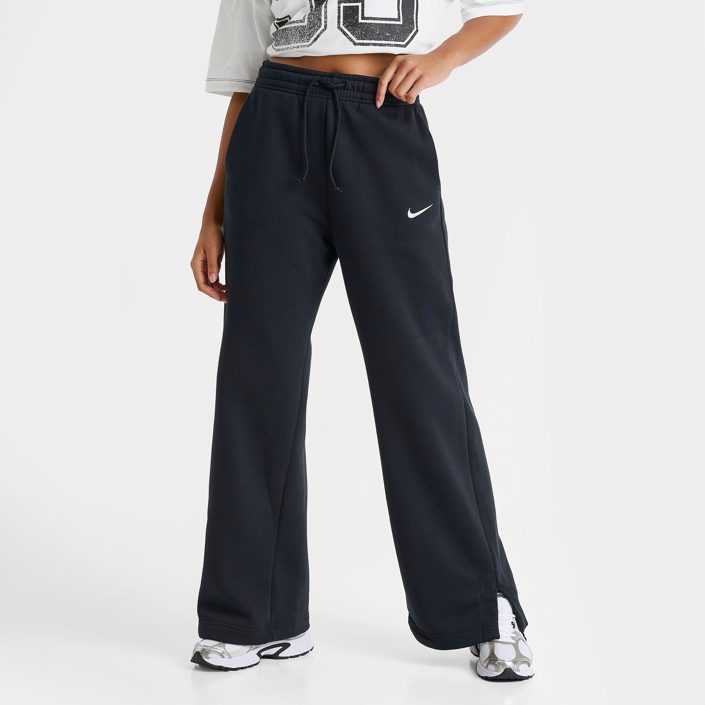 Nike Women's Sportswear Phoenix Fleece Wide-Leg Sweatpants in Black/Sail Size: XS