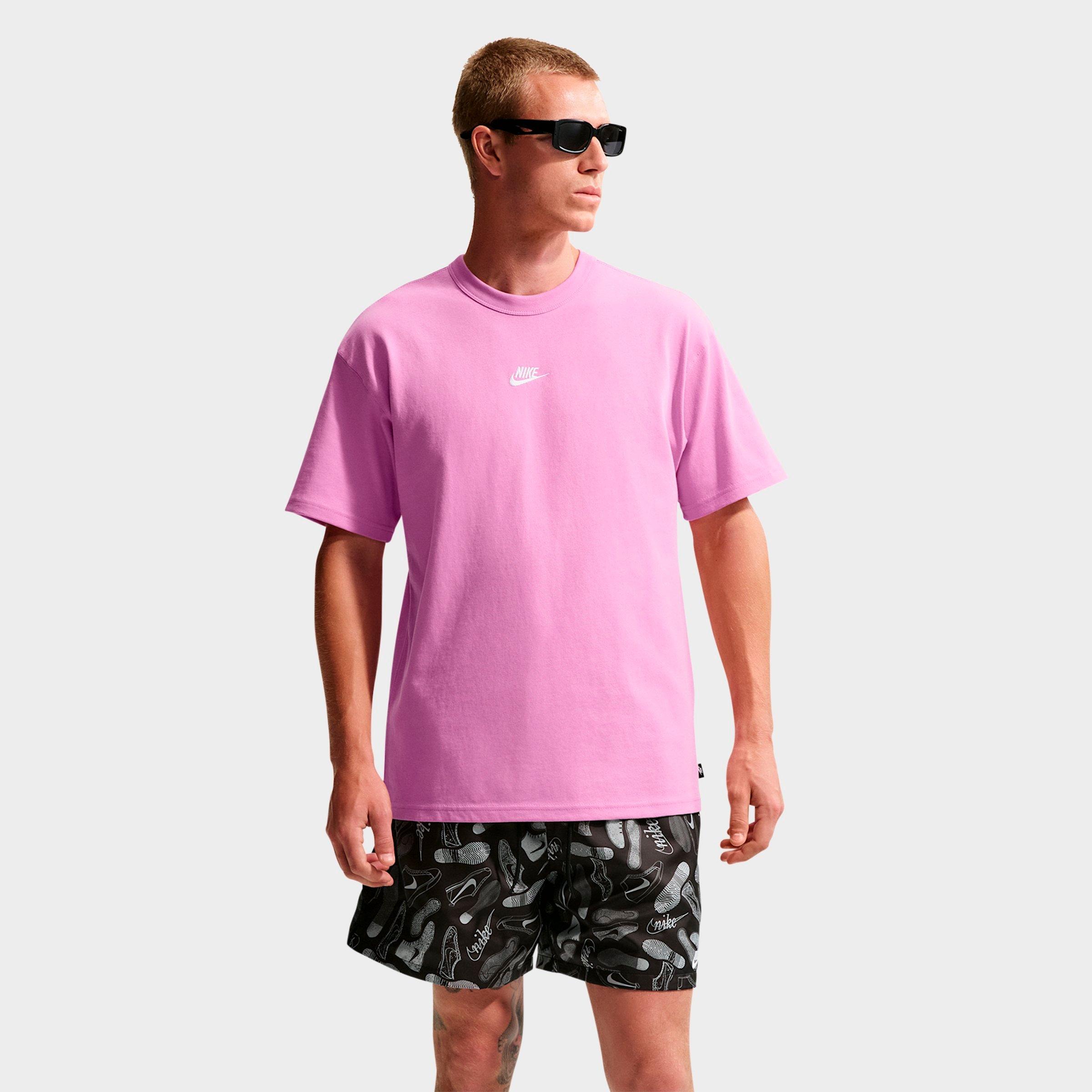 Nike Men's Sportswear Premium Essentials Futura T-Shirt in Light Magenta Size: XL Tall