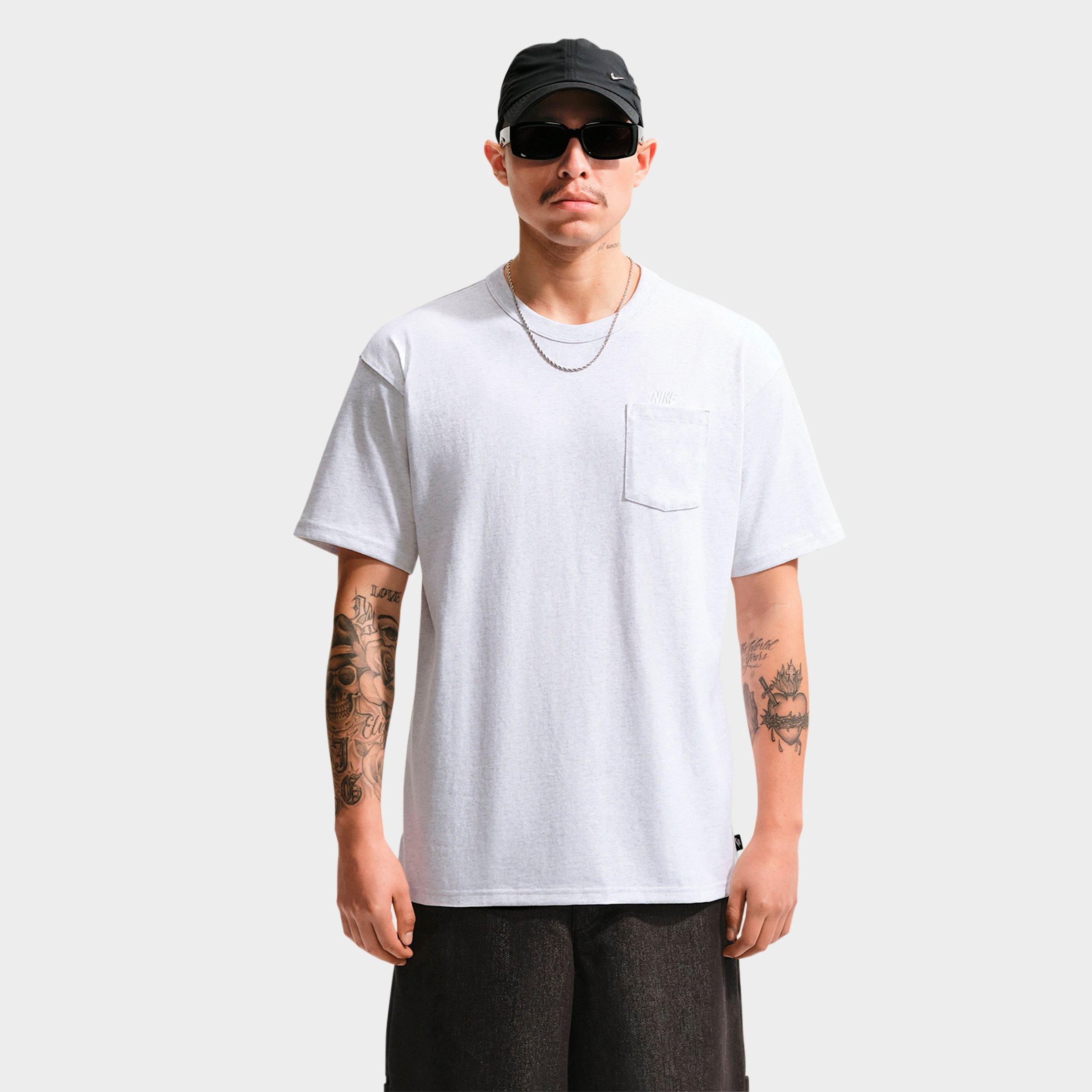 Nike Men's Sportswear Premium Essentials Futura Pocket T-Shirt in Birch Heather Size: M Tall