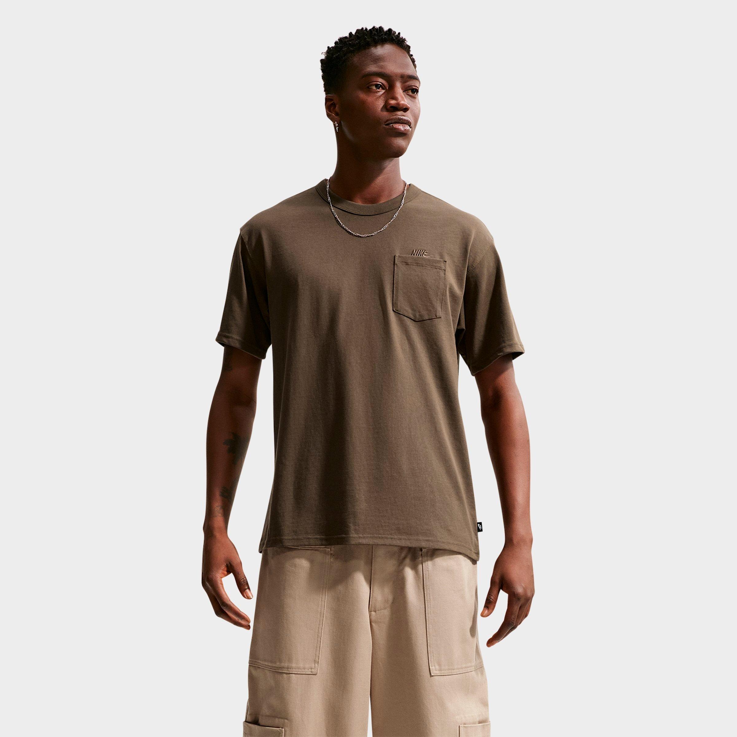 Nike Men's Sportswear Premium Essentials Futura Pocket T-Shirt in Dark Hazel Size: Small