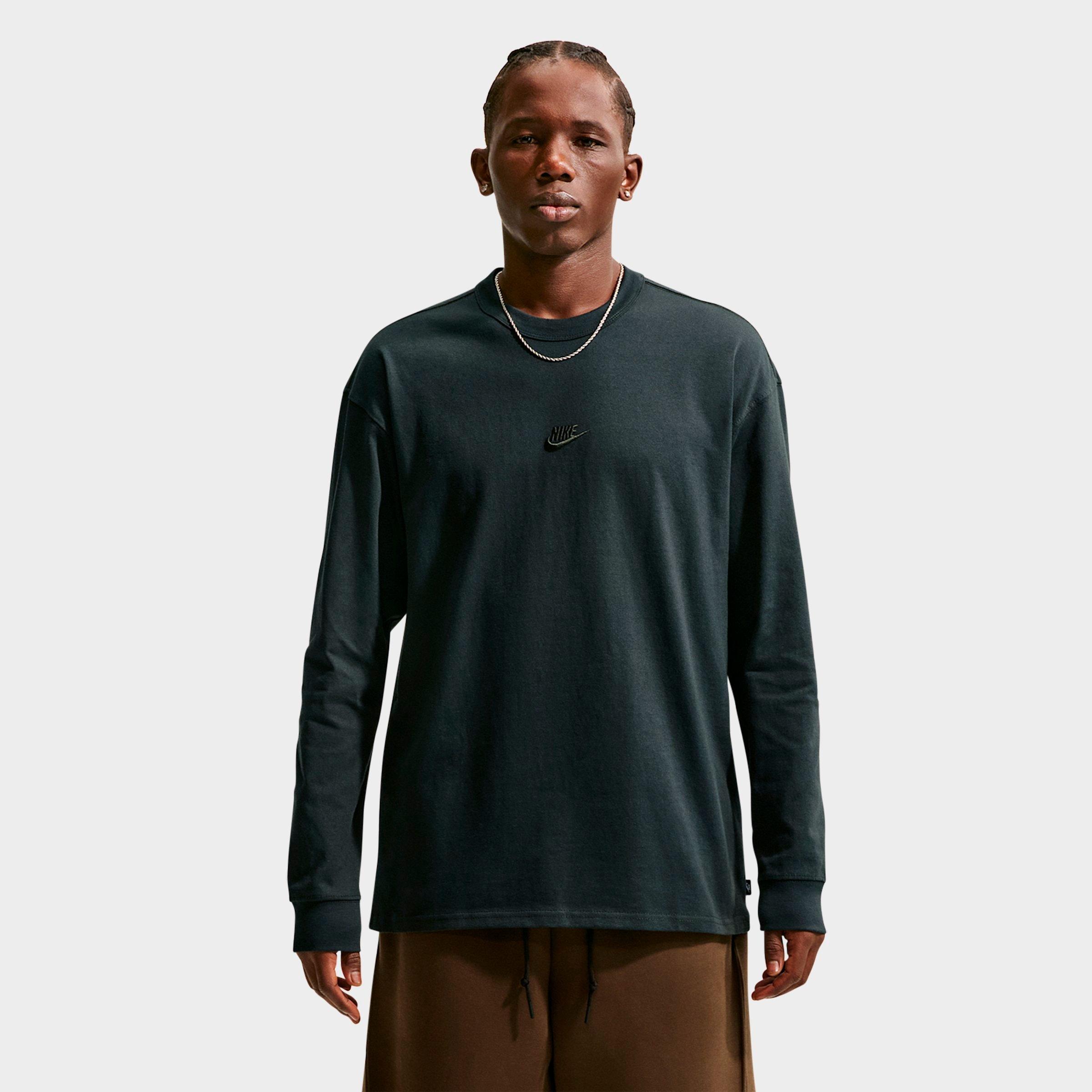 Nike Men's Sportswear Premium Essentials Futura Long-Sleeve T-Shirt in Black Spruce Size: Small