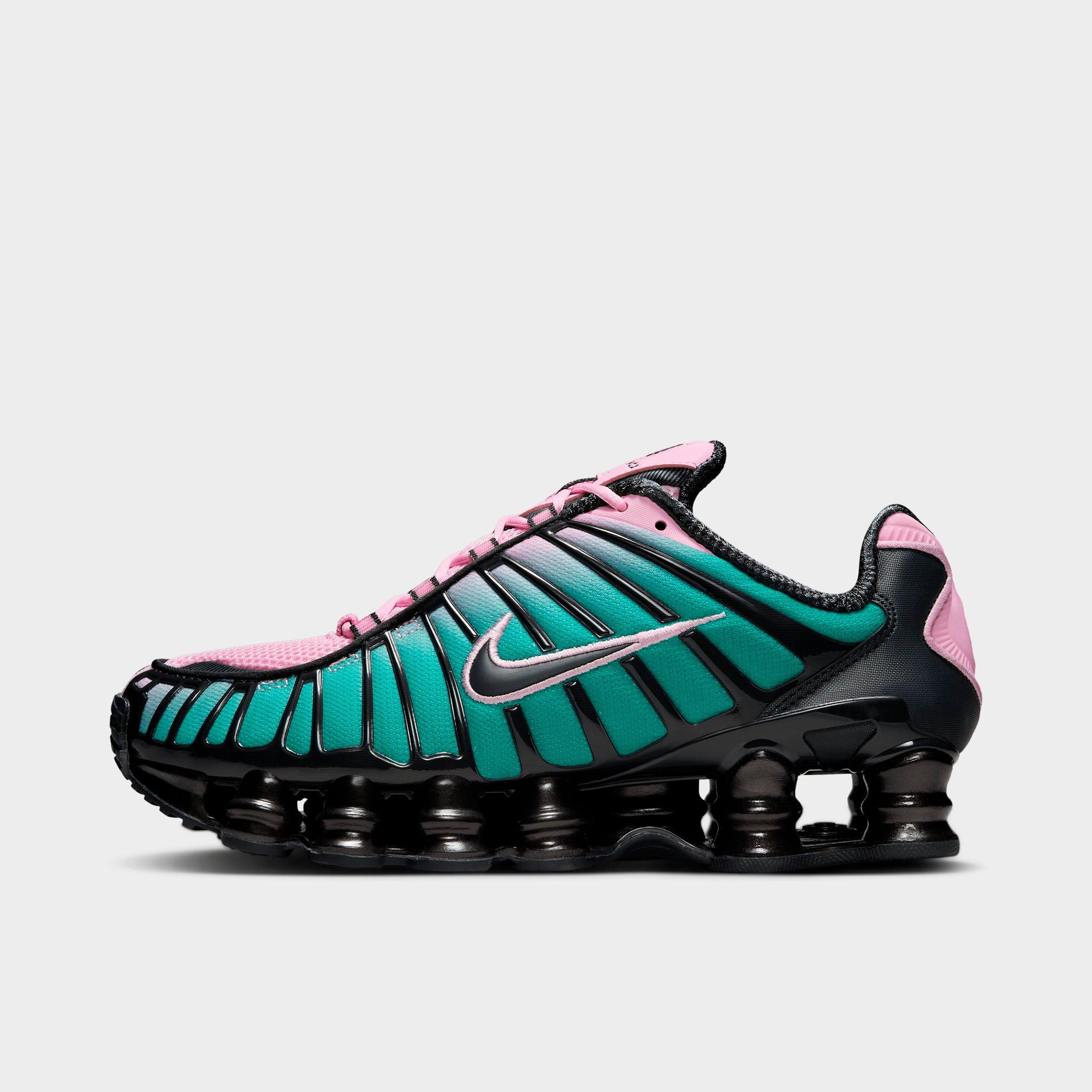 Nike Women's Shox TL FADE Casual Shoes in Light Arctic Pink/Off Noir/Neptune Green Size: 5.0