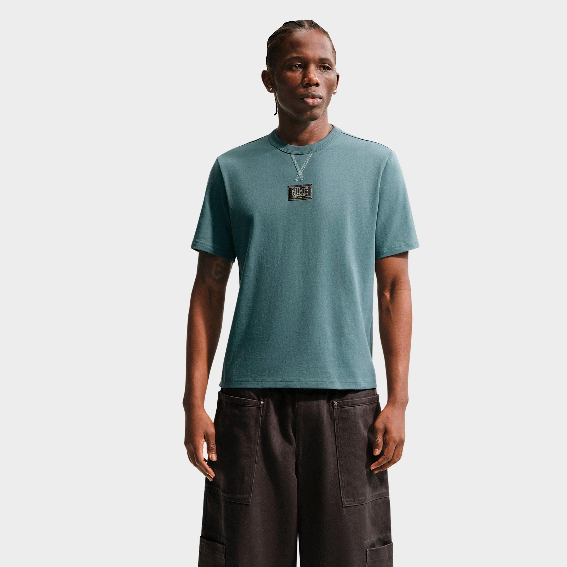 Nike Men's Sportswear Tailored Premium Patch T-Shirt in Mineral Slate Size: XL