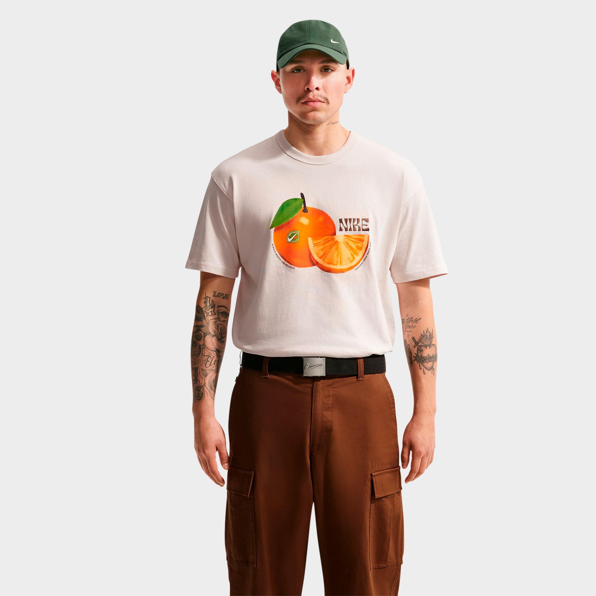 Nike Men's Sportswear Premium Essentials Orange T-Shirt in Phantom Size: Large