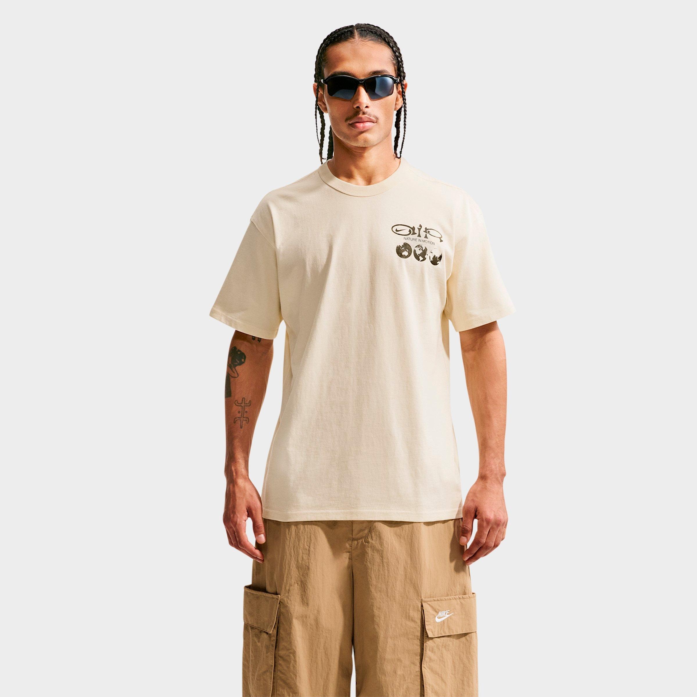Nike Men's Sportswear Premium Essentials Nature In Motion T-Shirt in Coconut Milk Size: S Tall