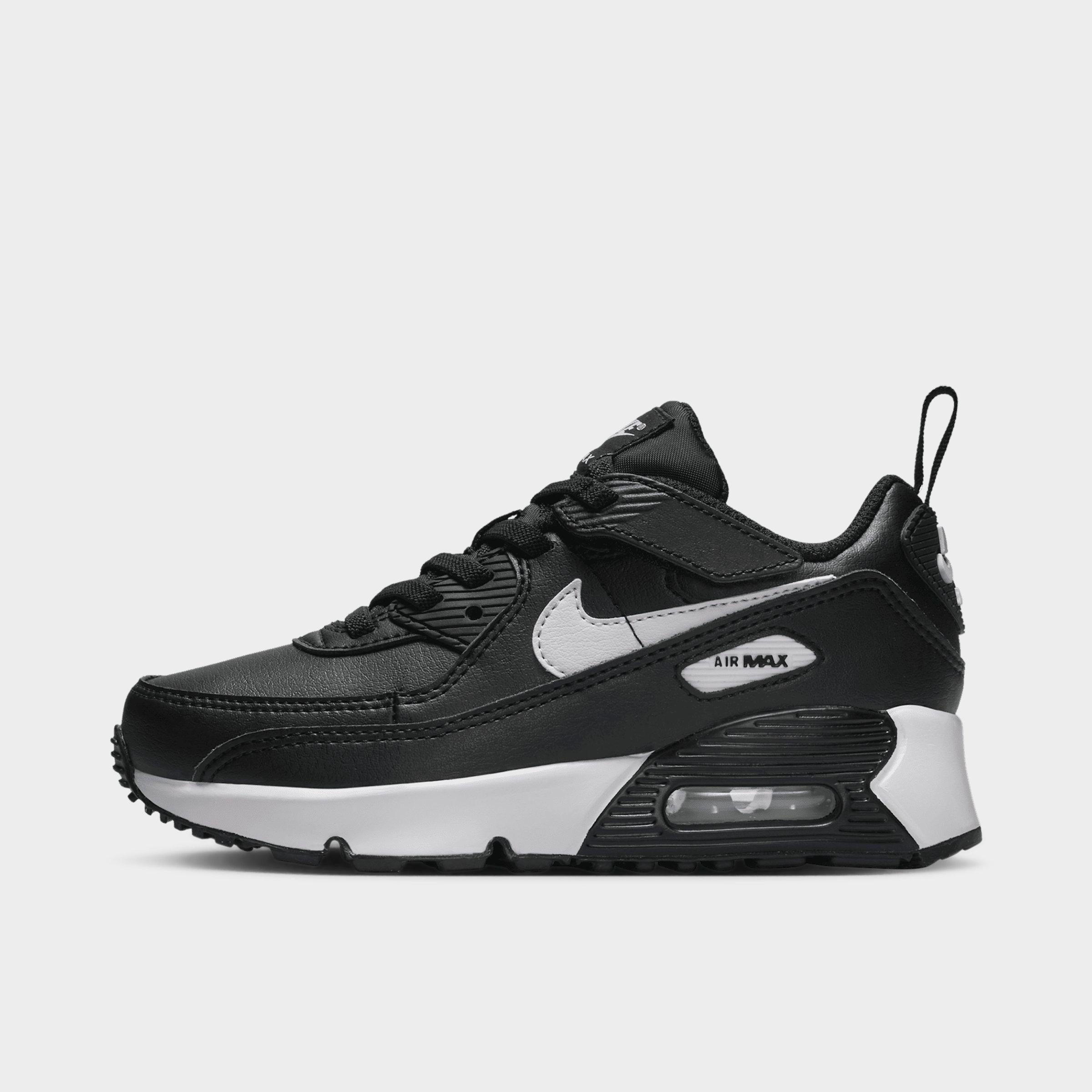 Nike Little Kids Air Max 90 EasyOn Casual Shoes in Black/White Size: 10.5