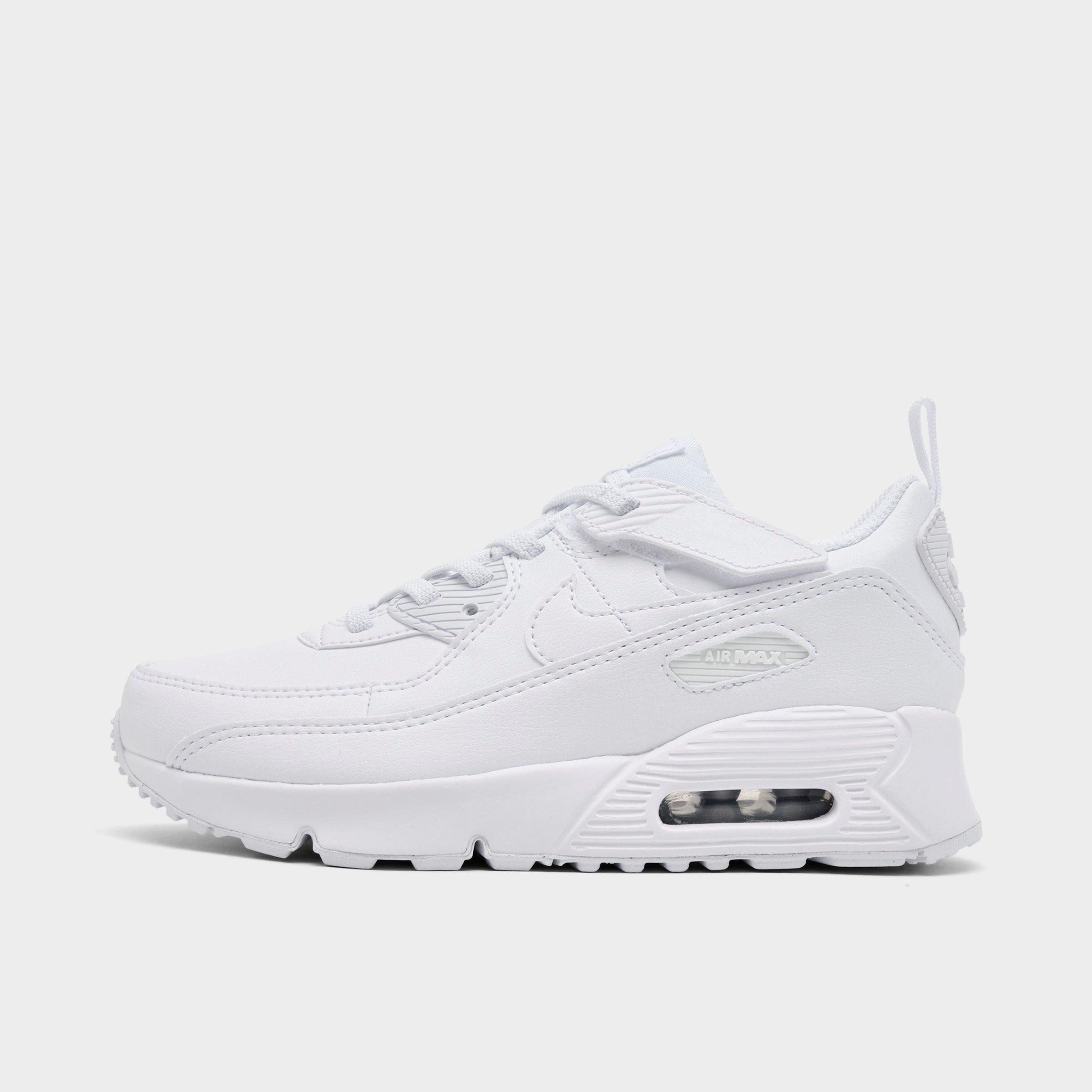 Nike Little Kids' Air Max 90 Easyon Casual Shoes (8c-3y) In White/white/metallic Silver