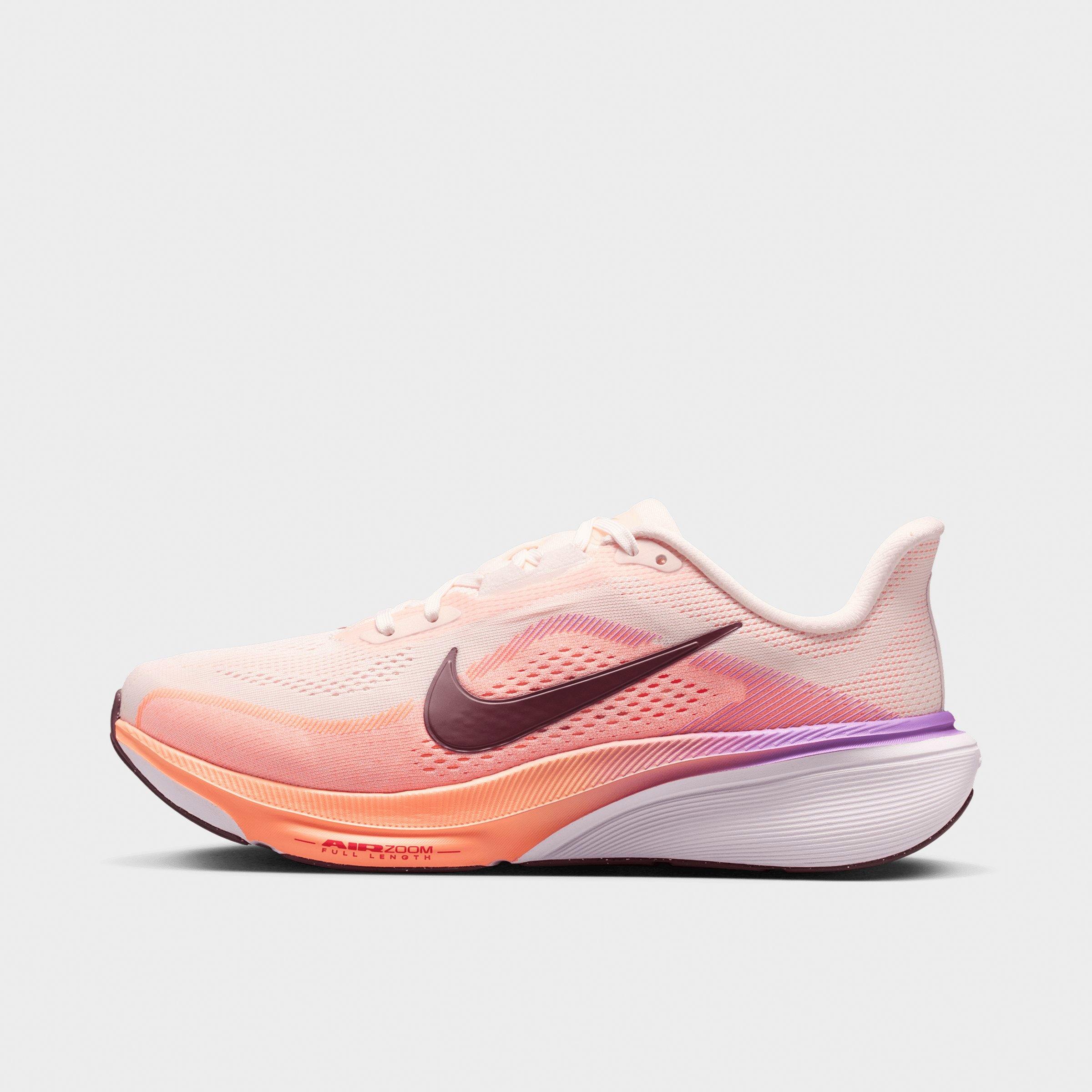 Nike Women's Pegasus 42 Running Shoes (Wide Width) in Chalk/Orange Pulse/Bright Violet Size: 9.0