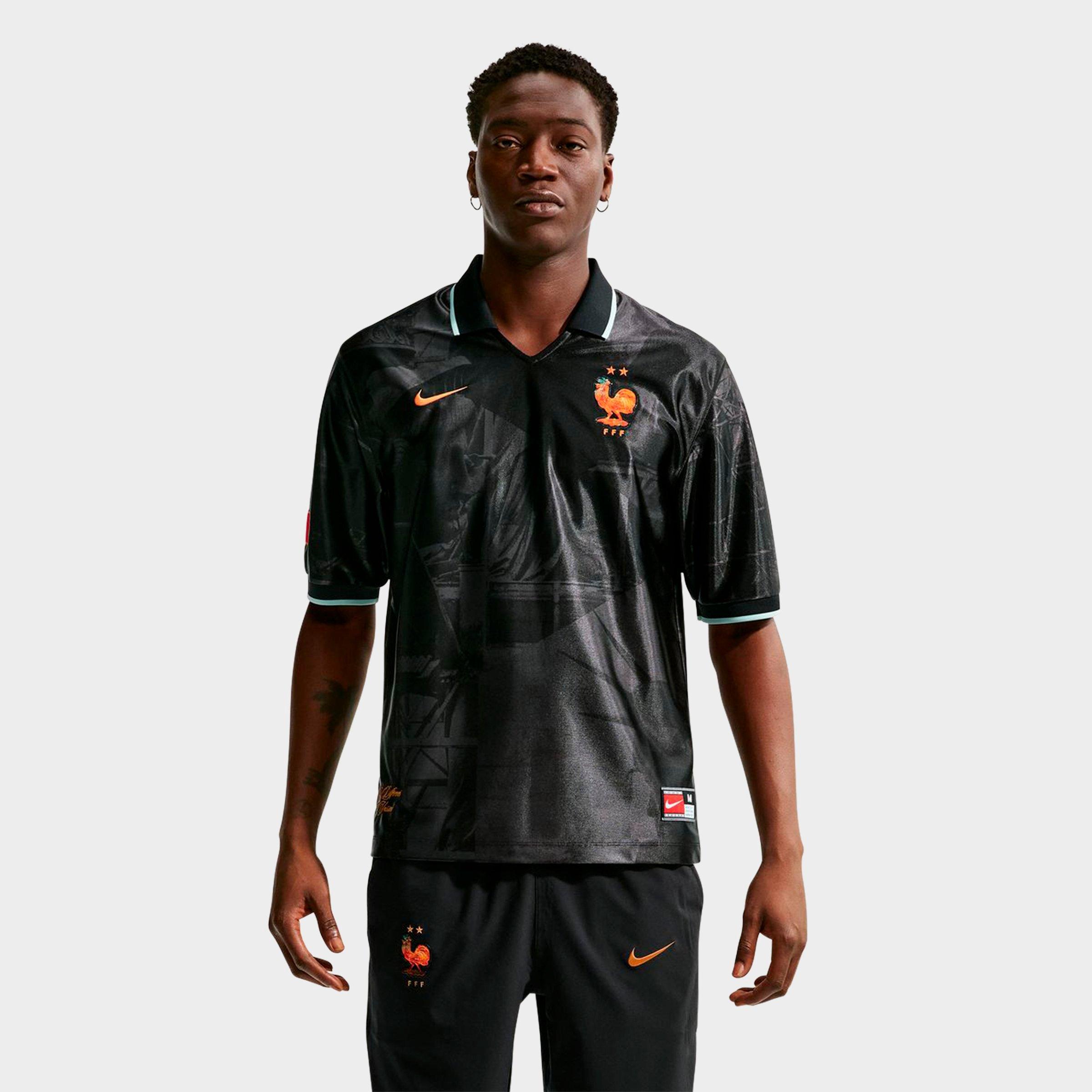 Nike Men's France Energy Dri-FIT Soccer Top in Anthracite/Igloo/Metallic Copper Size: Large
