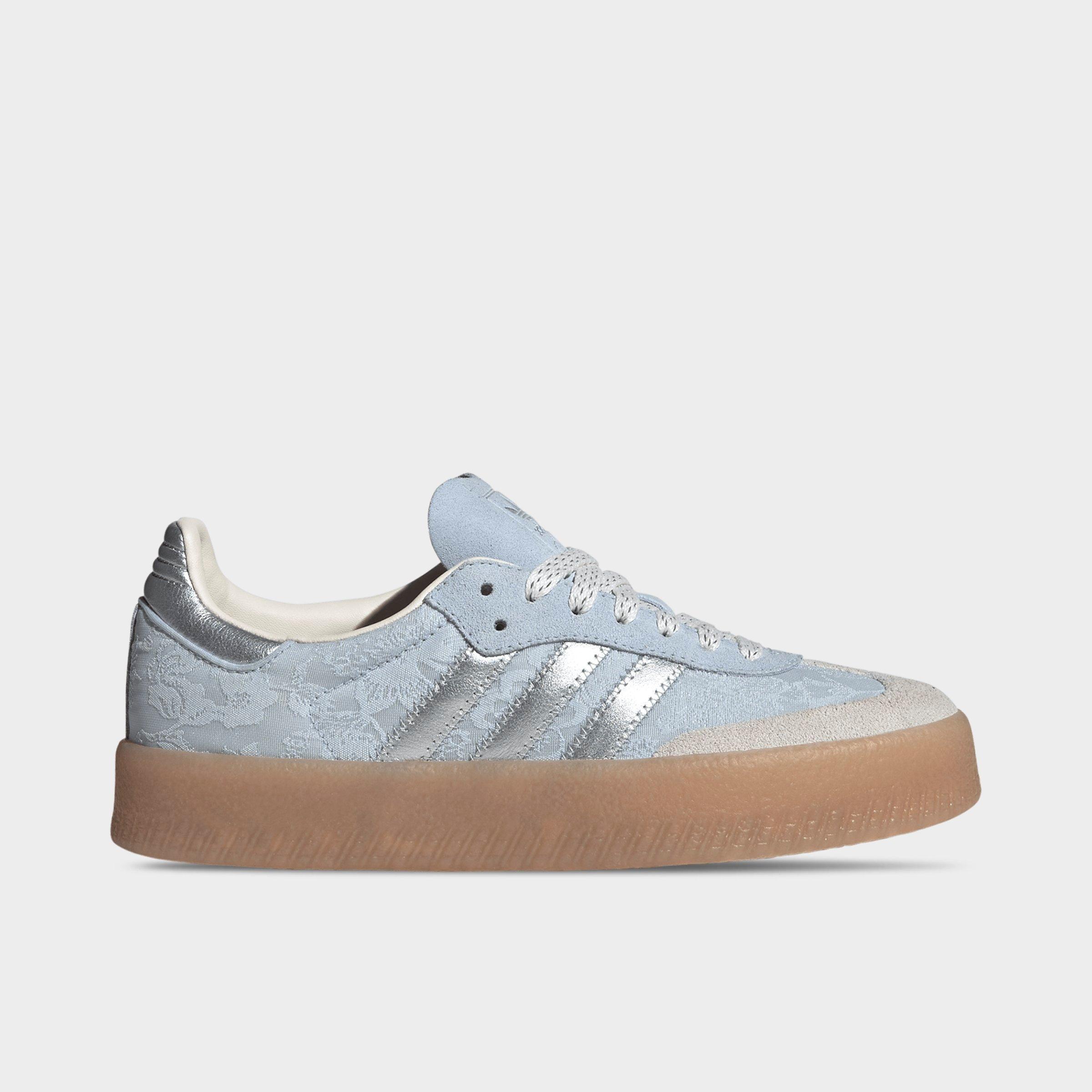 adidas Women's Originals Liberty London Sambae Casual Shoes in Crystal Sky/Silver Metallic/Chalk Pearl Size: 5.0