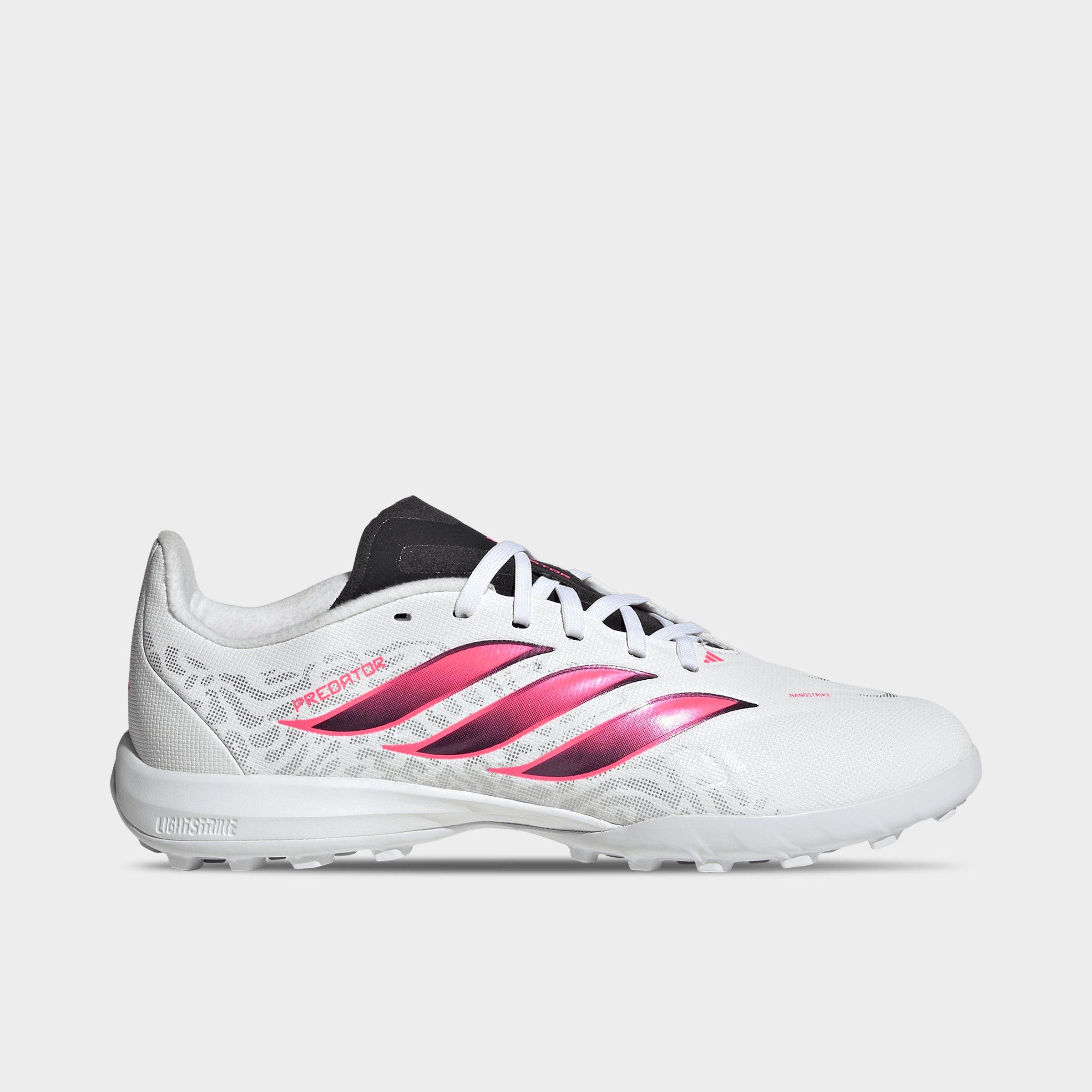 adidas Little Kids Predator League Turf Soccer Cleats in Cloud White/Solar Turbo/Core Black Size: 4.0