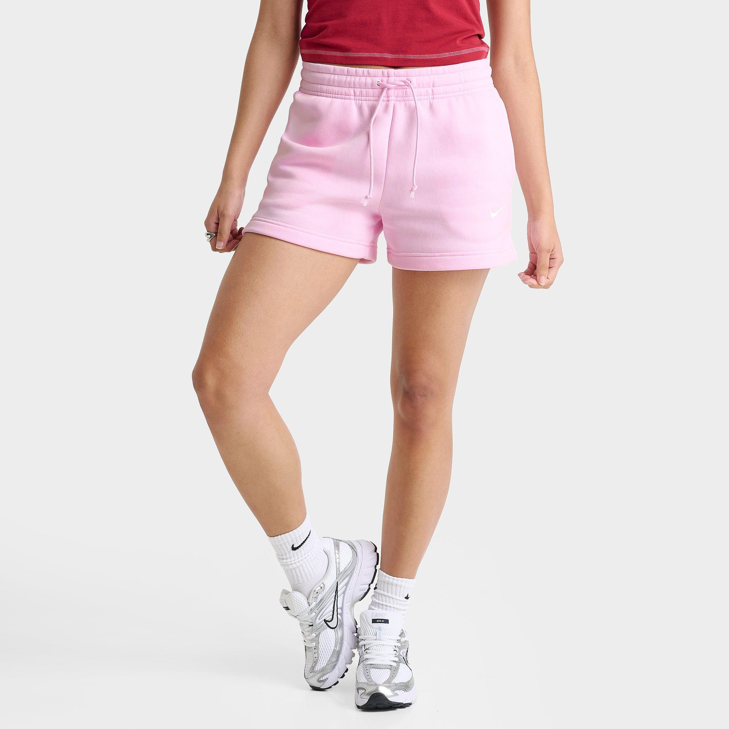 Nike Women's Sportswear Phoenix Fleece Mid-Rise 4" Shorts in Pink Foam Size: XS