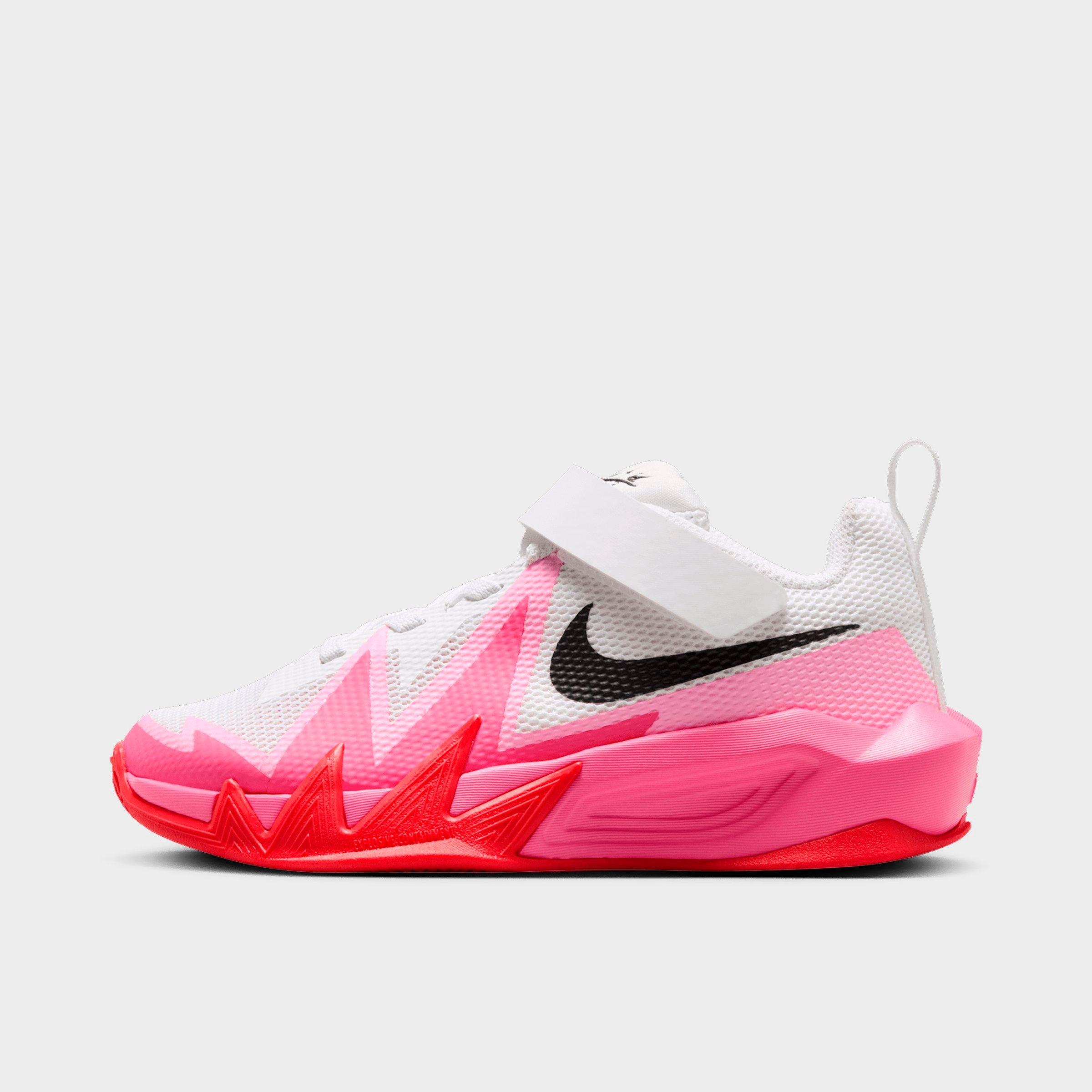 Nike Little Kids S. T. Dynamite Basketball Shoes in White/Tropical Pink/Pinksicle Size: 11.0